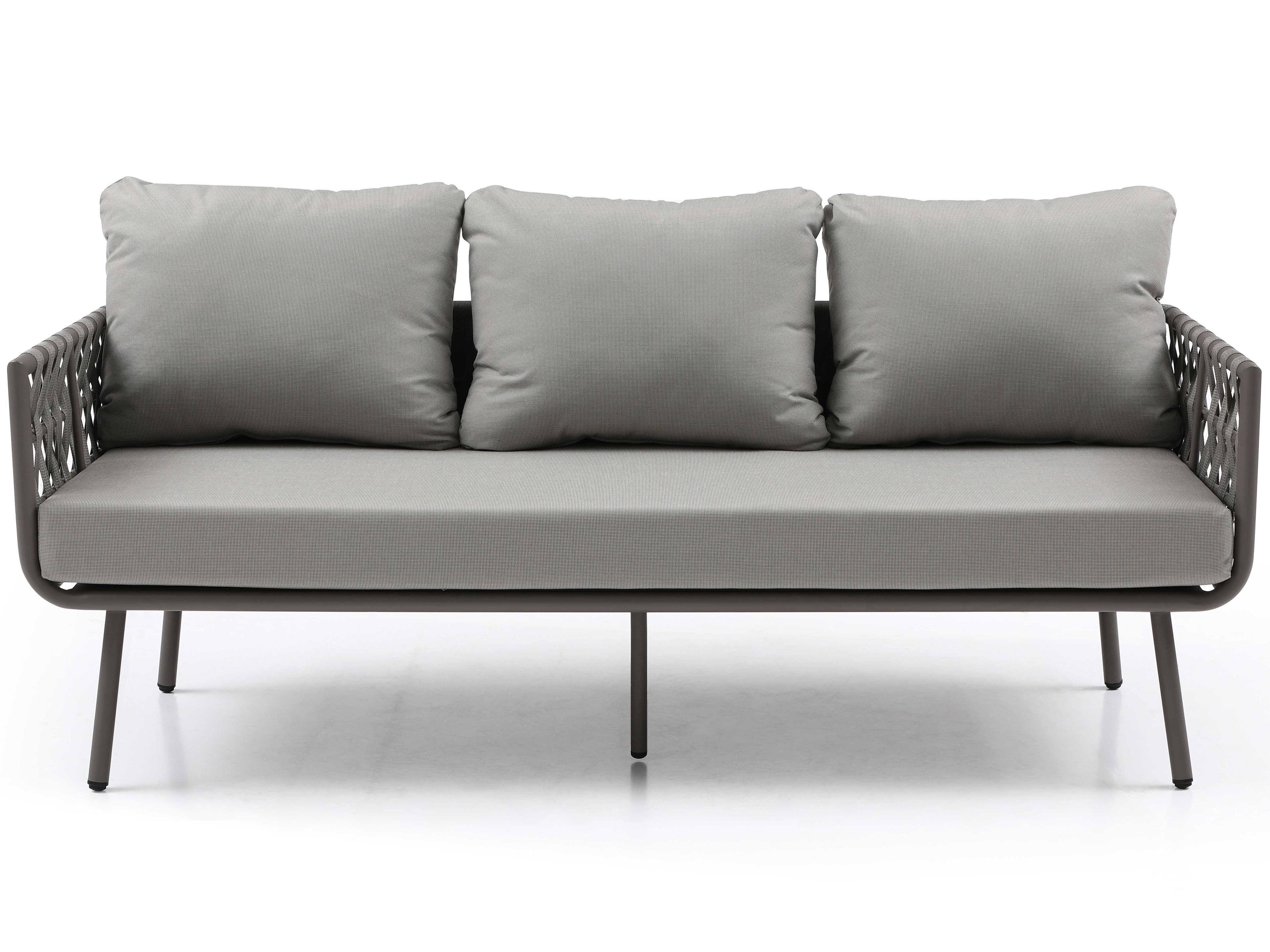 Whiteline Modern Living Outdoor Oasis Taupe Aluminum Cushion Lounge Set