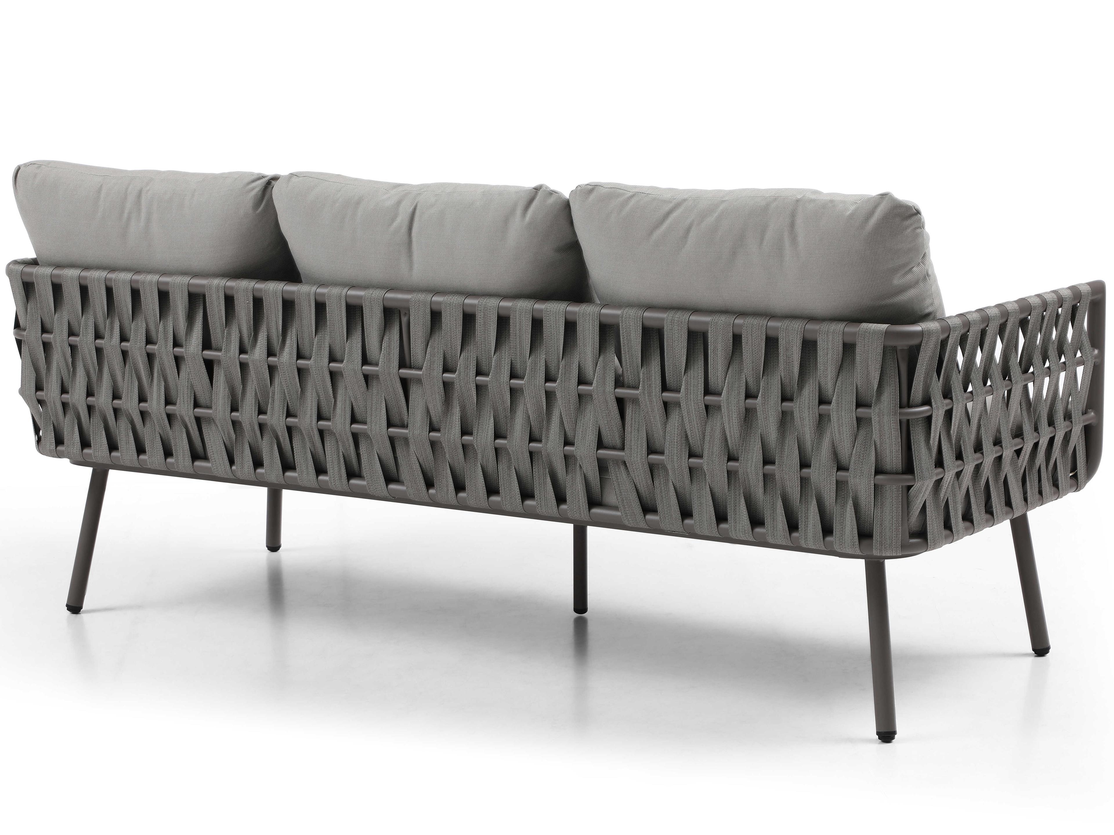 Whiteline Modern Living Outdoor Oasis Taupe Aluminum Cushion Lounge Set