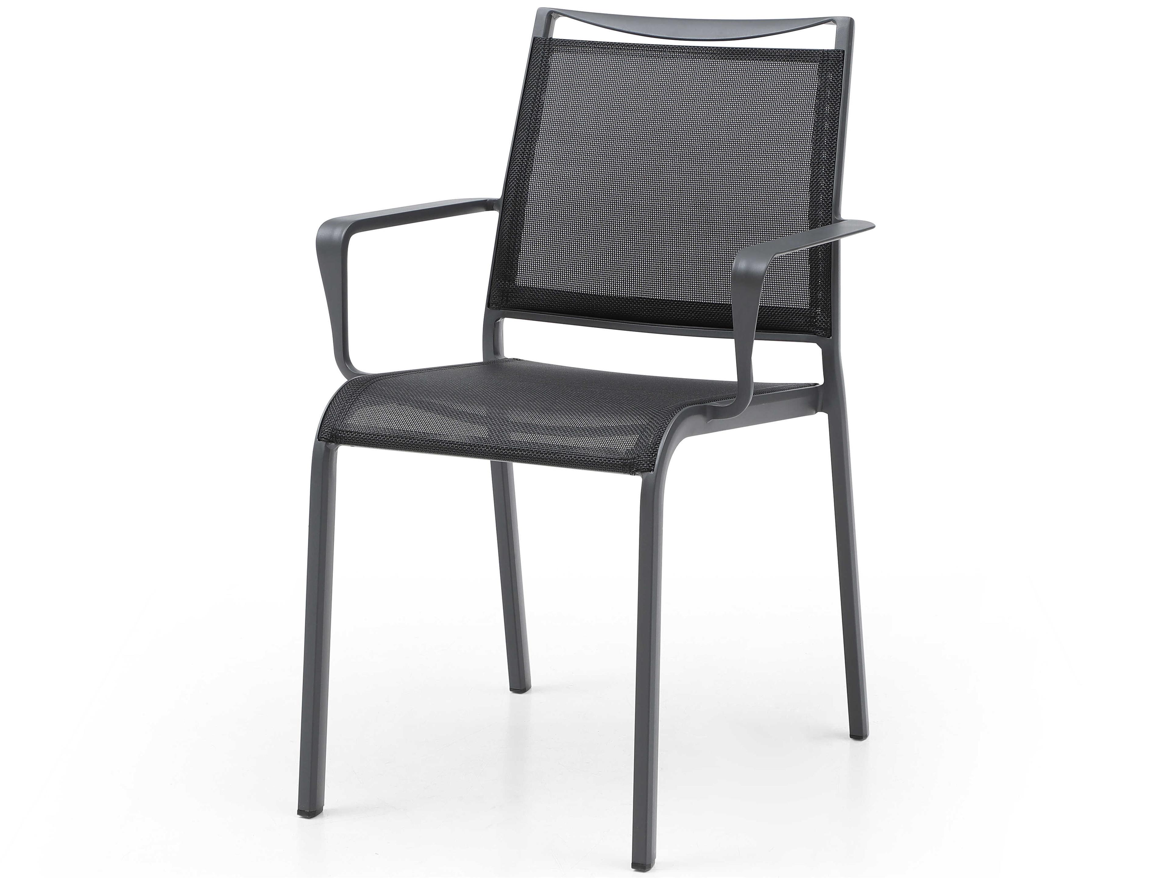 Aloha Grey Aluminum Sling Dining Chair