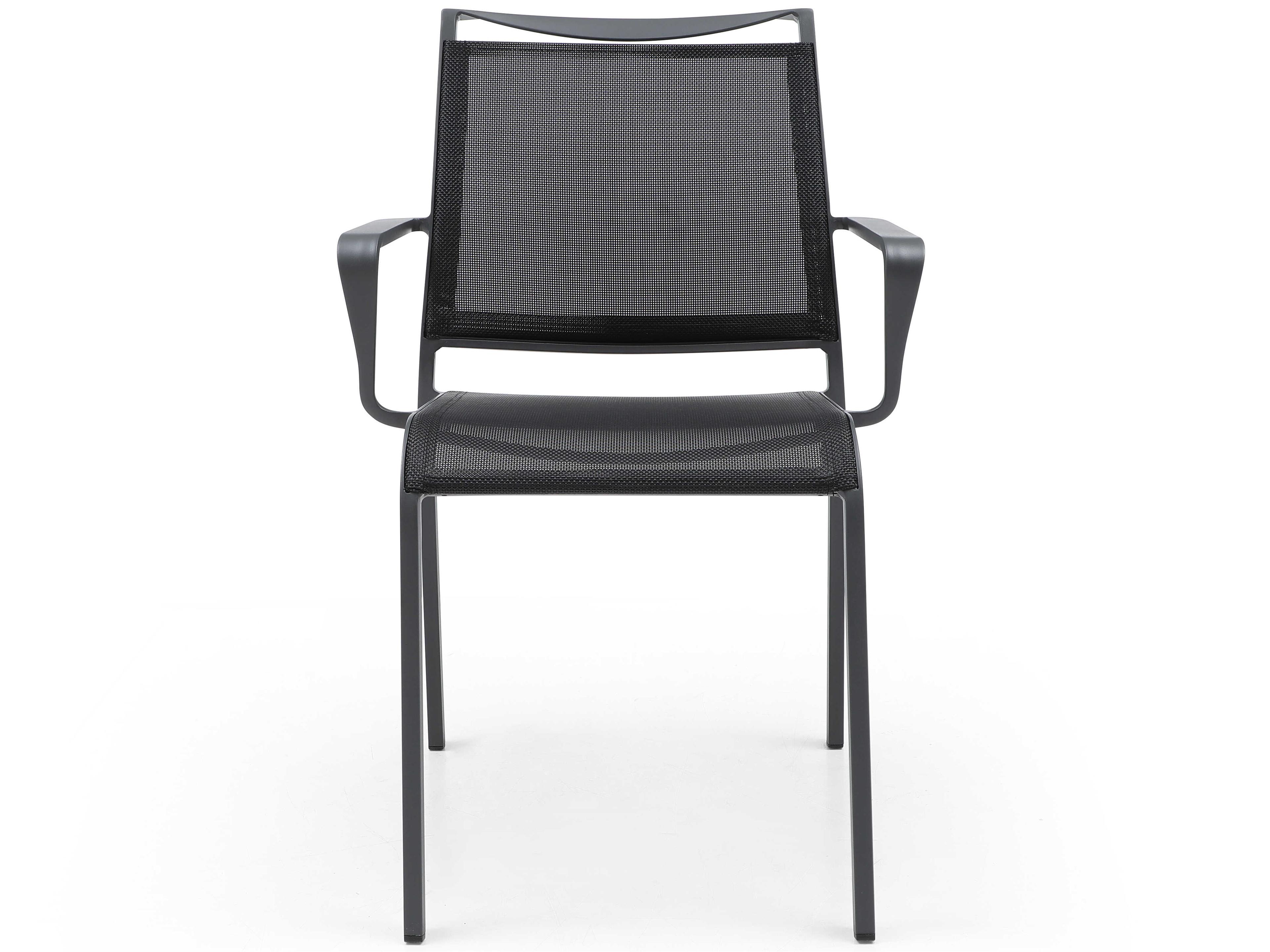 Whiteline Modern Living Outdoor Aloha Grey Aluminum Sling Dining Chair