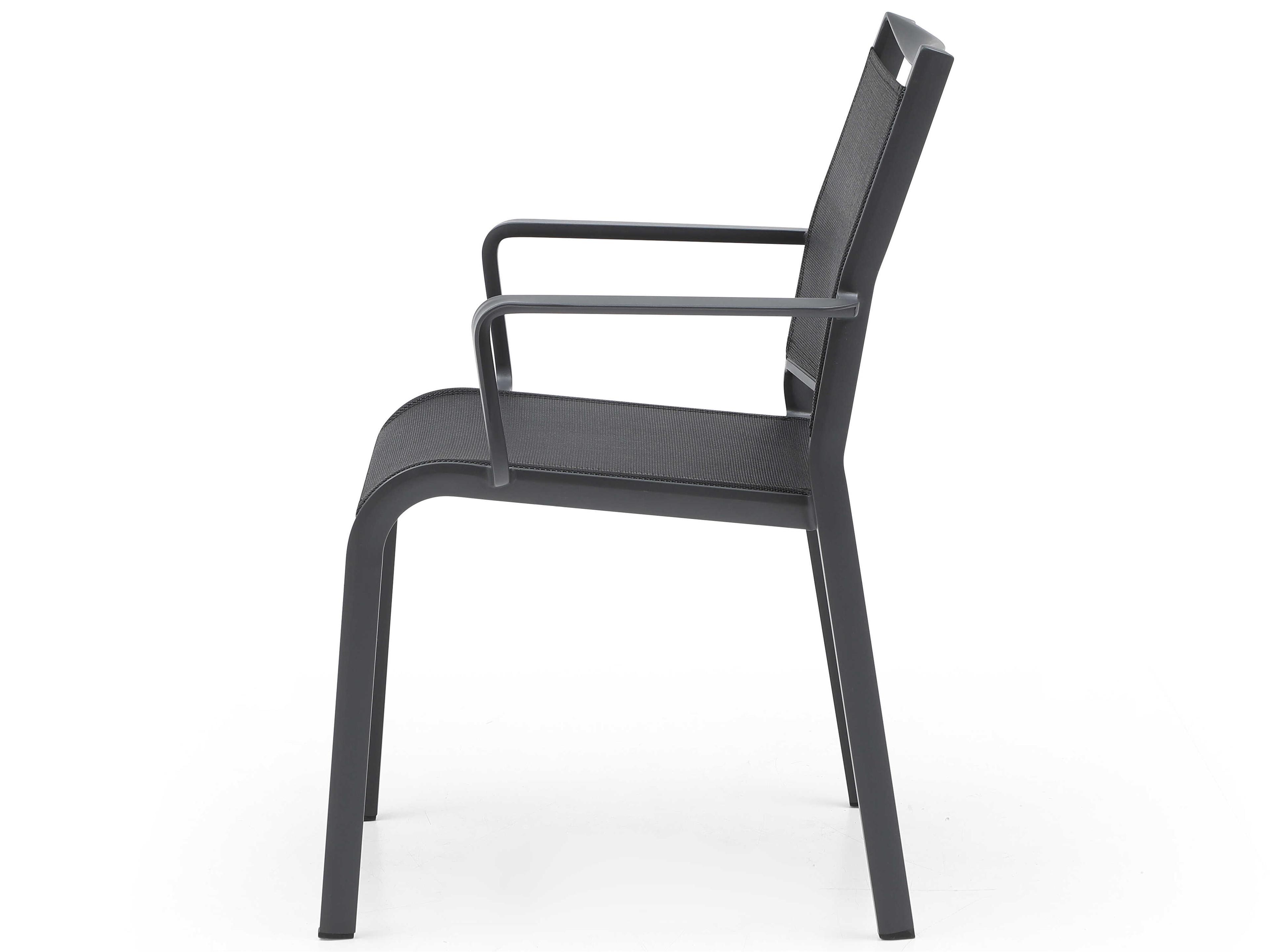 Whiteline Modern Living Outdoor Aloha Grey Aluminum Sling Dining Chair