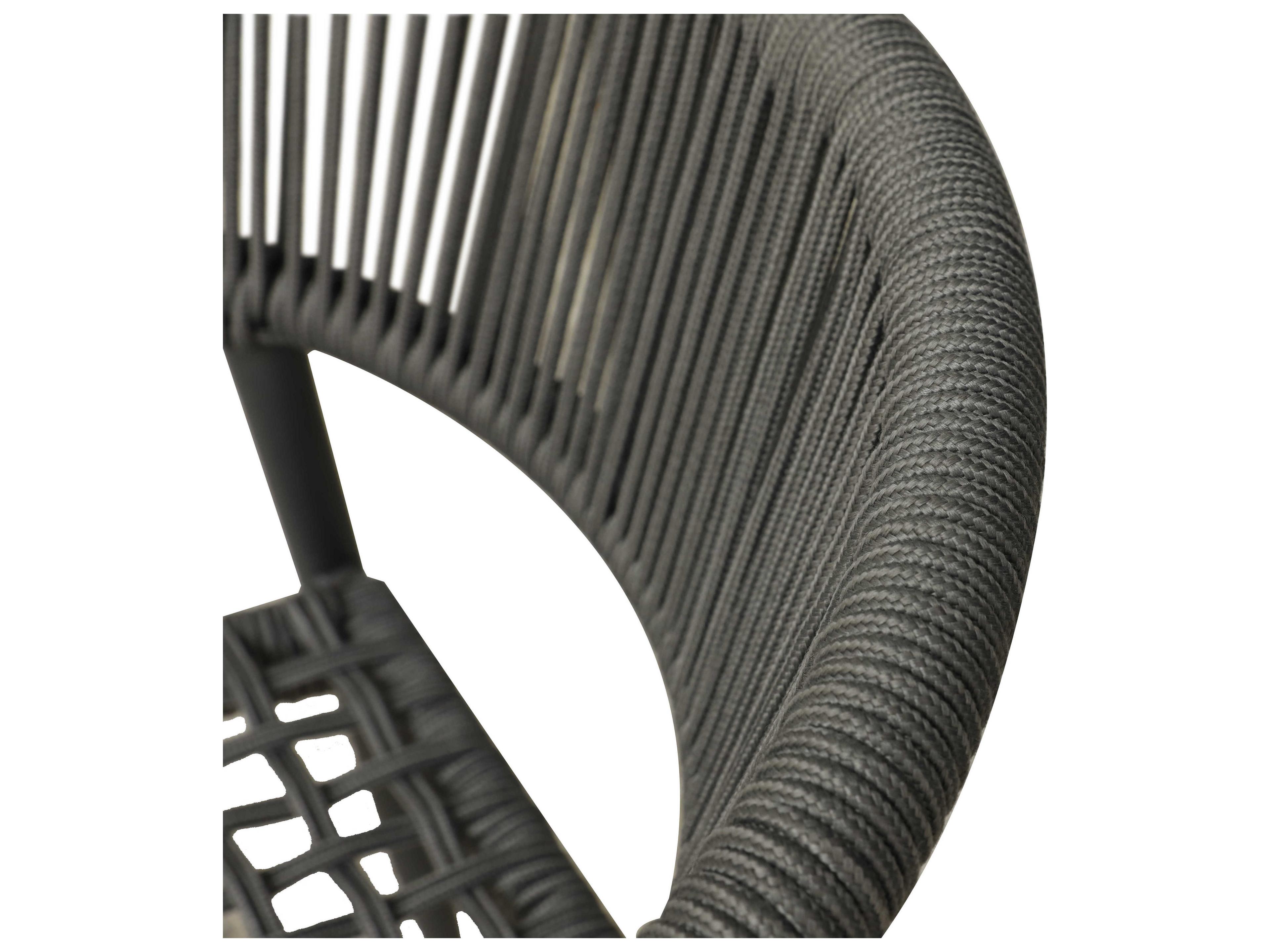 Whiteline Modern Living Outdoor Leyla Dark Grey Aluminum Rope Dining Chair