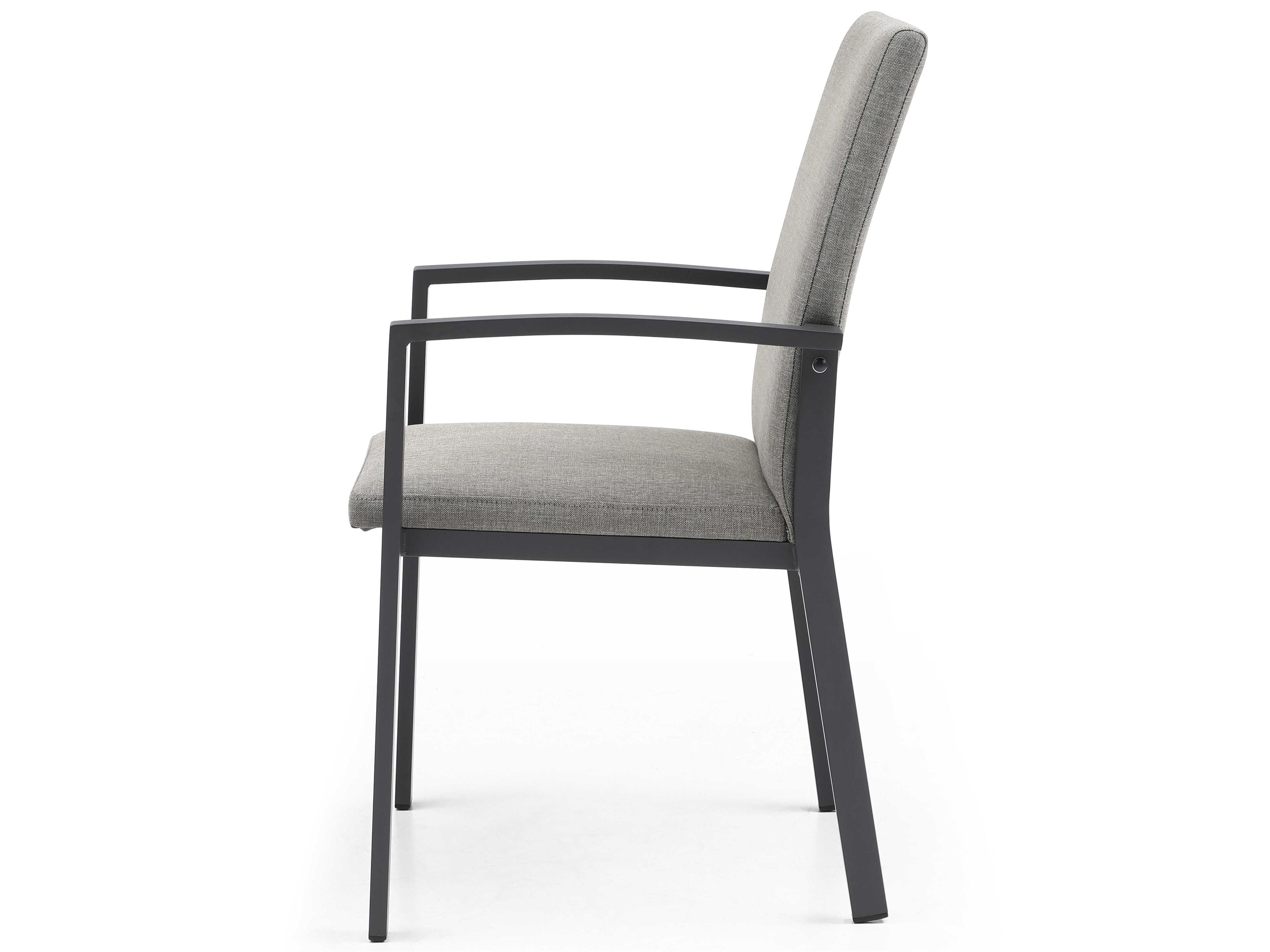Whiteline Modern Living Outdoor Doris Grey Aluminum Cushion Dining Chair