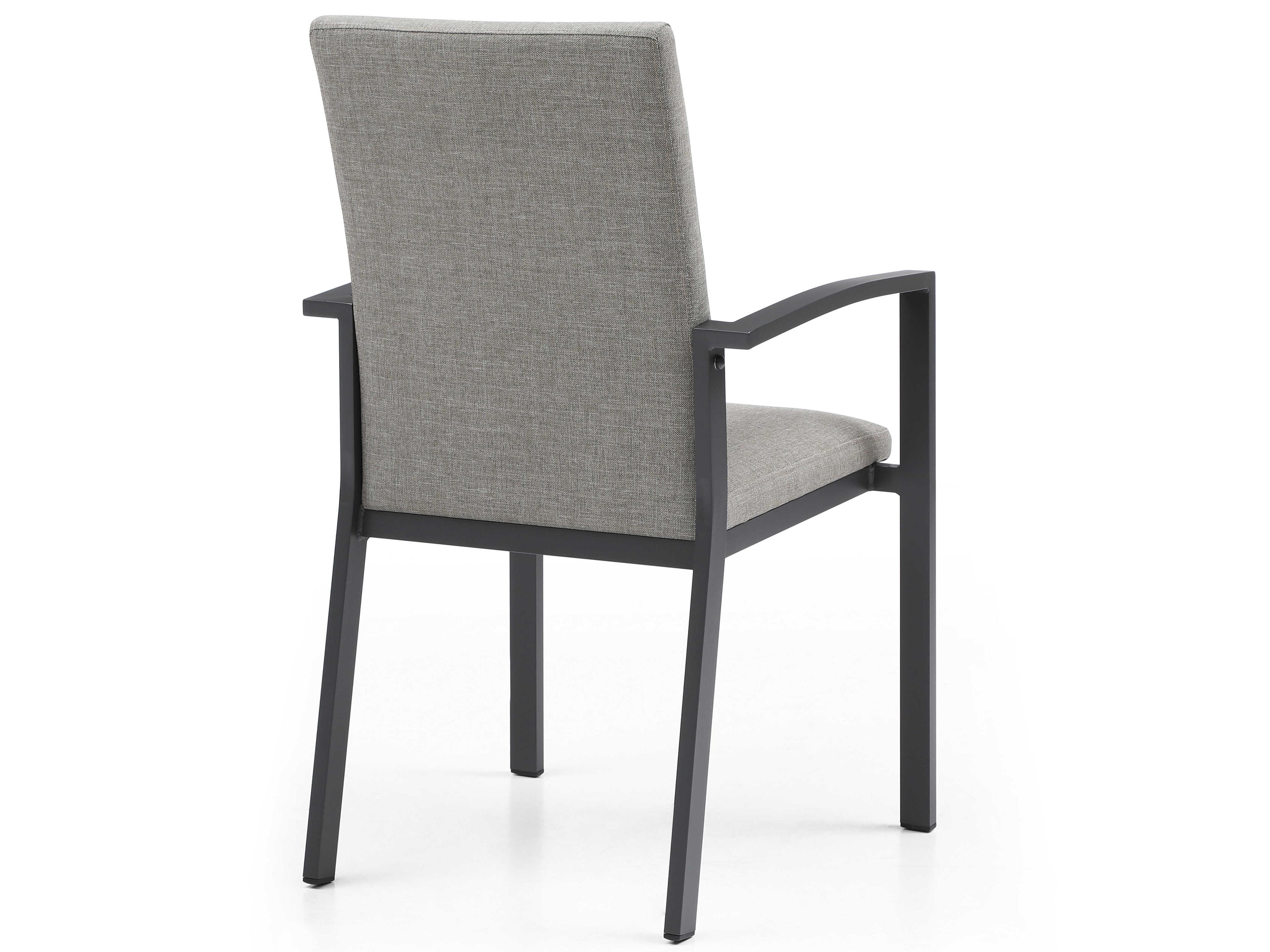 Whiteline Modern Living Outdoor Doris Grey Aluminum Cushion Dining Chair