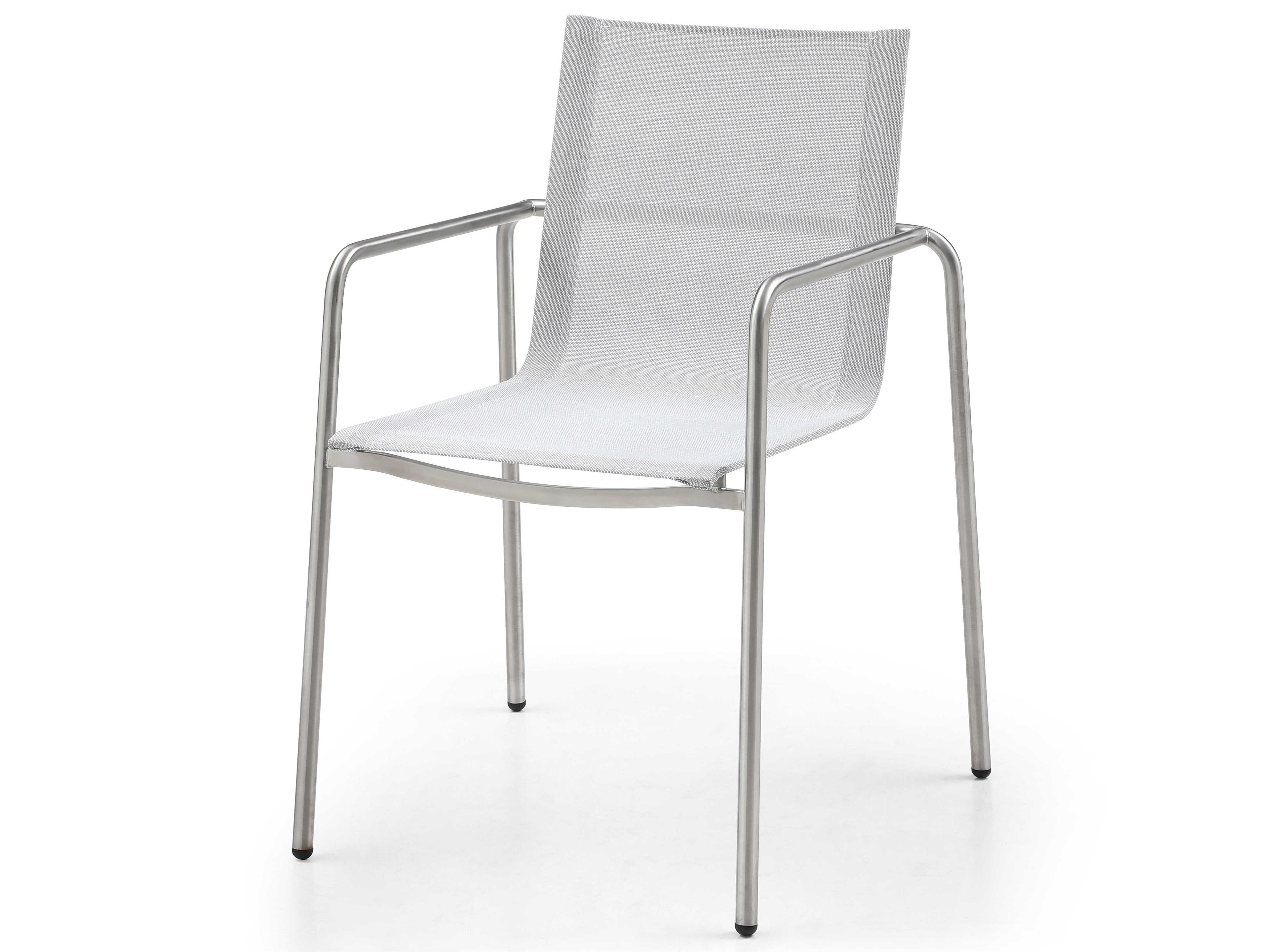 Paola Light Grey Aluminum Sling Dining Chair