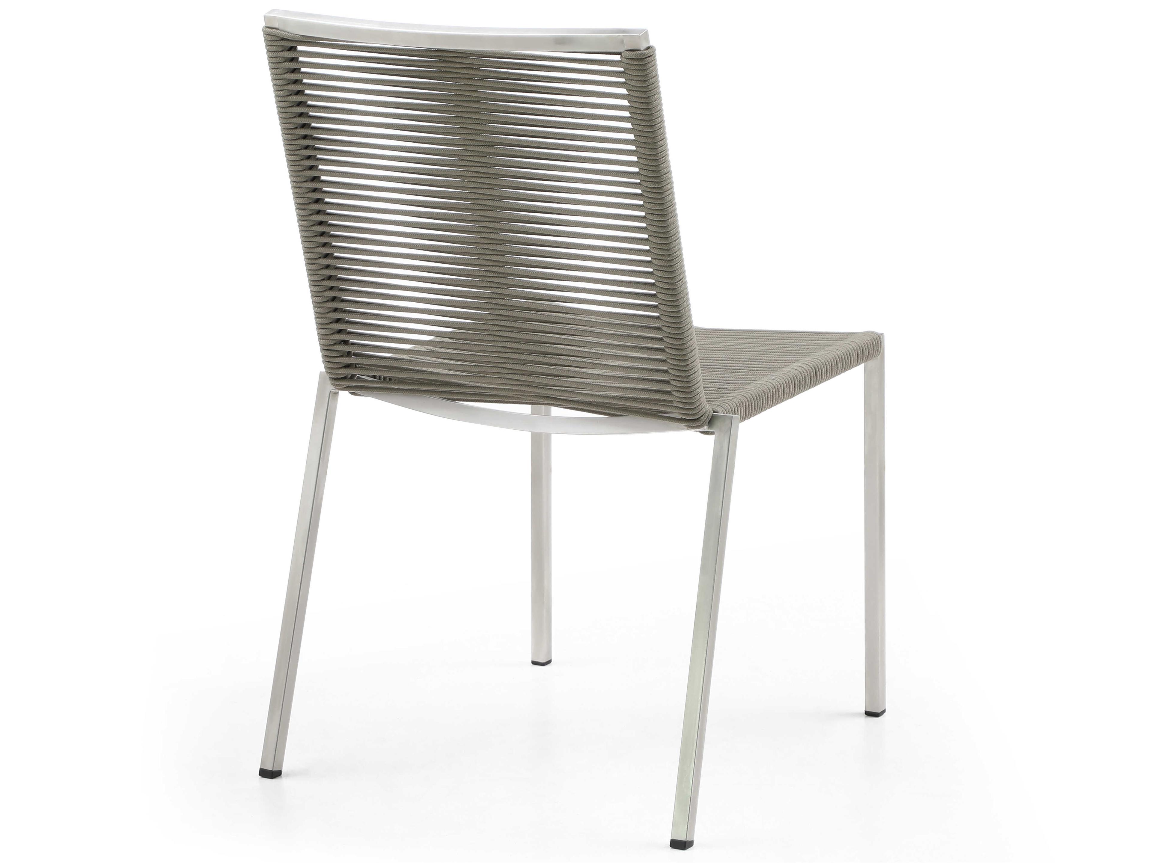 Whiteline Modern Living Outdoor Rhea Light Brown Aluminum Rope Dining Chair