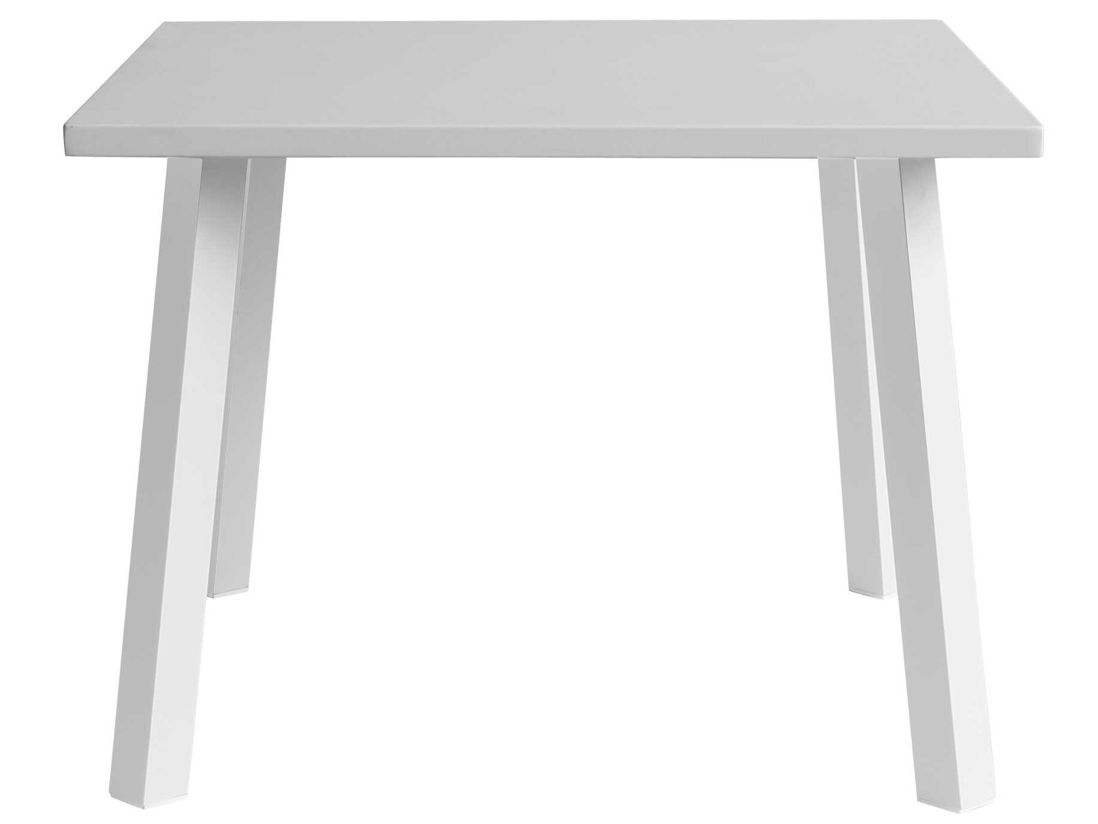 Whiteline Modern Living Outdoor Rio White Aluminum Square Dining Table