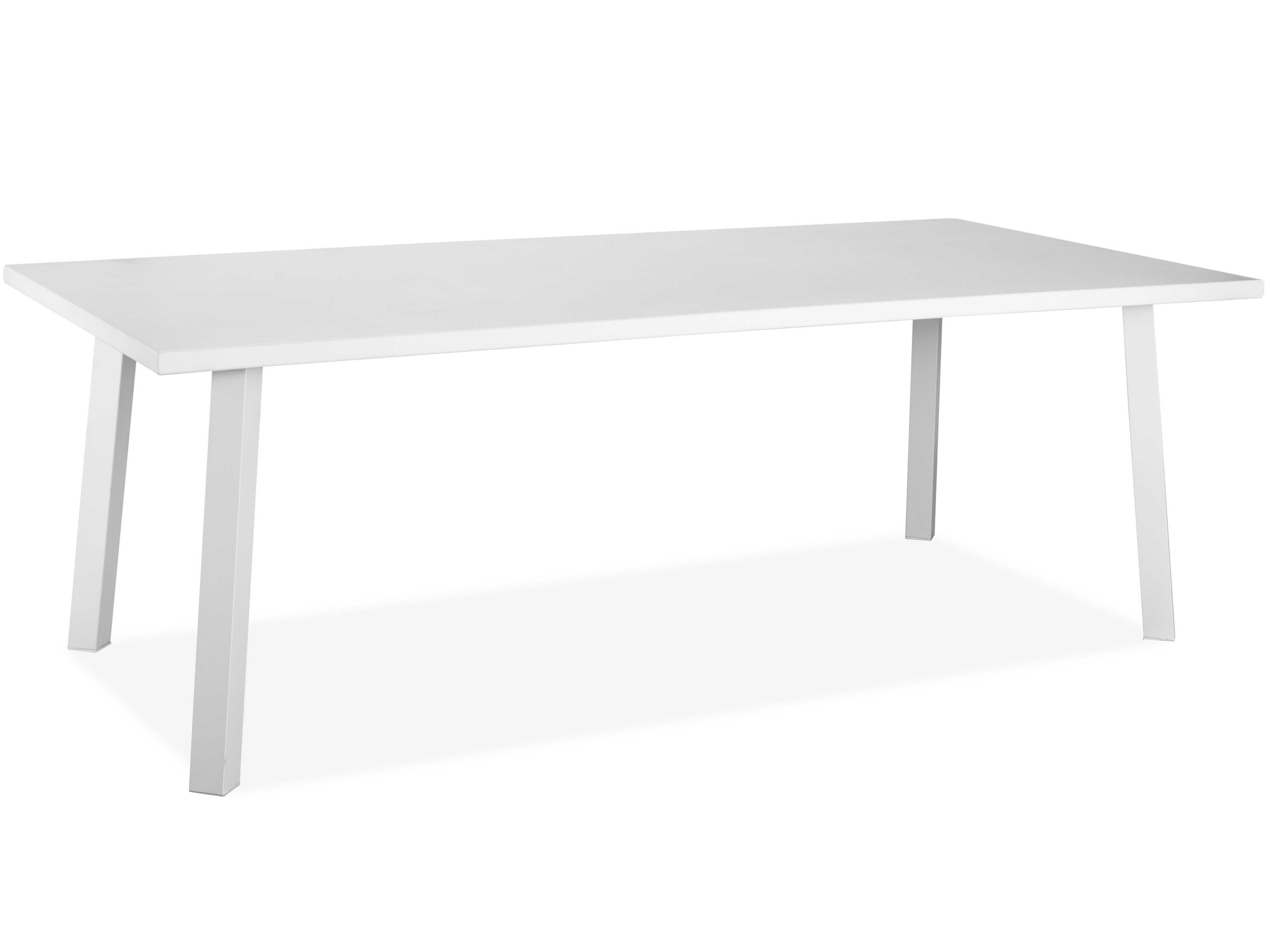Whiteline Modern Living Outdoor Rio White Aluminum Rectangular Dining Table
