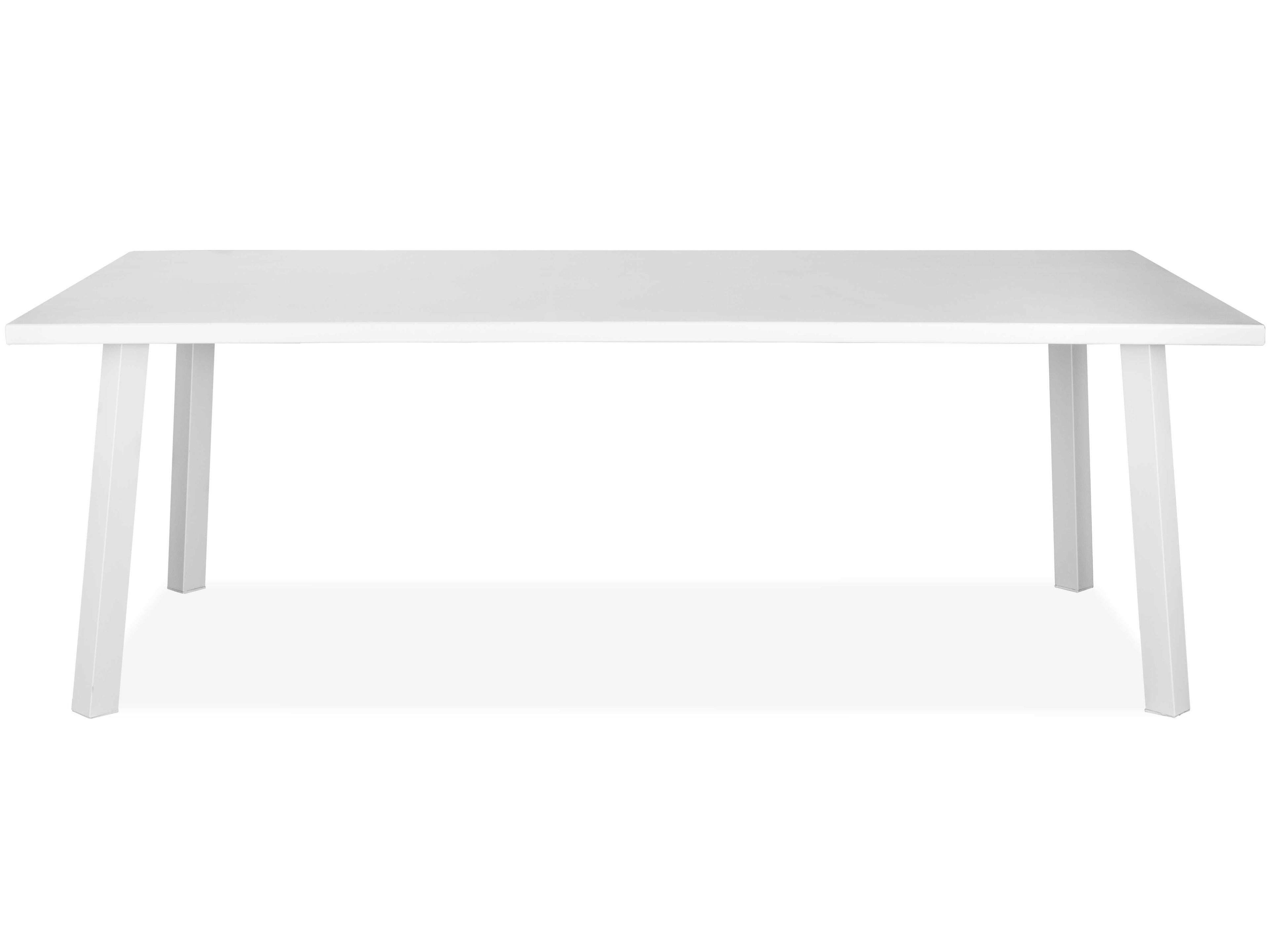Whiteline Modern Living Outdoor Rio White Aluminum Rectangular Dining Table