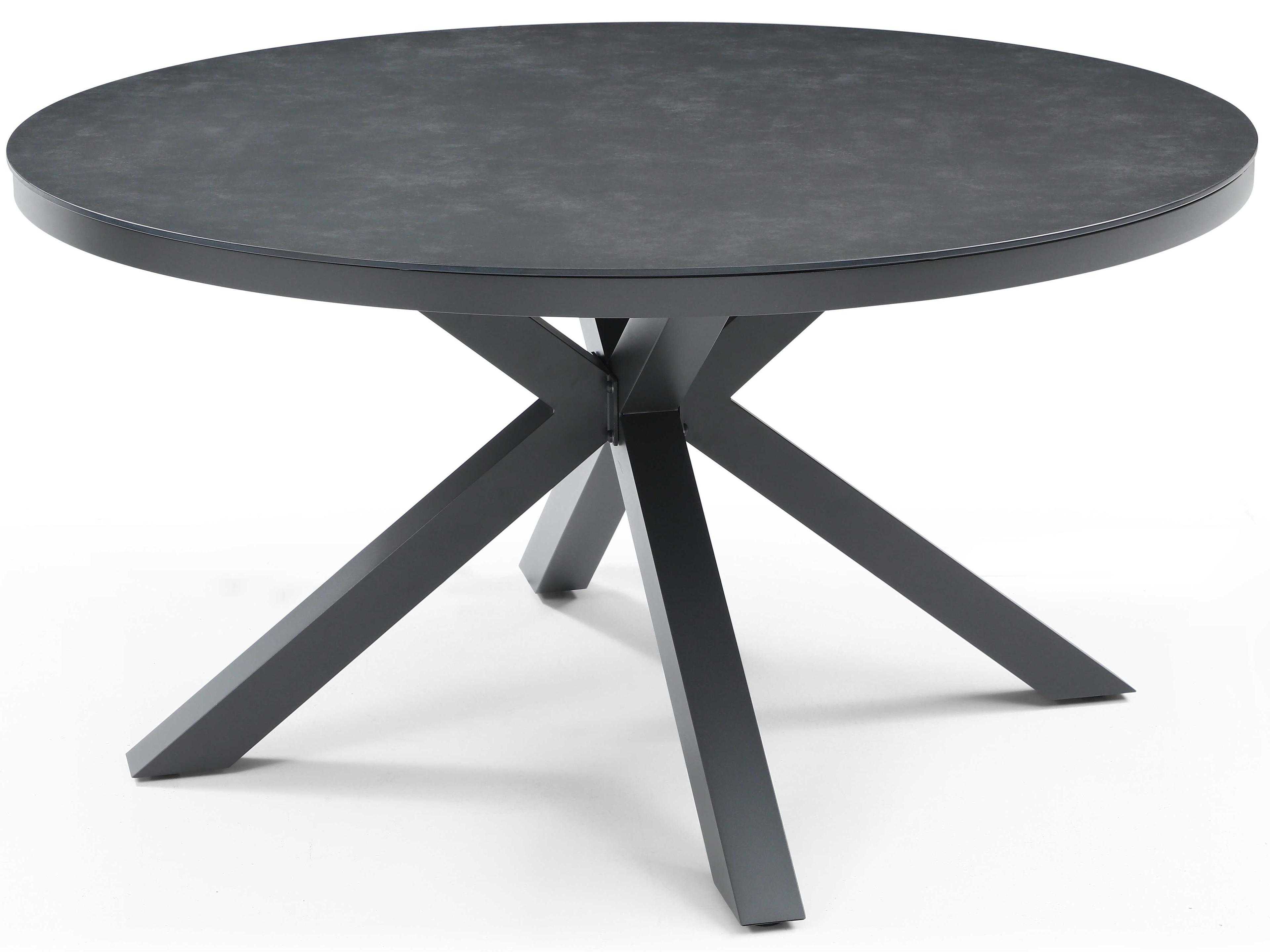 Kassey Dark Grey Aluminum Round Dining Table