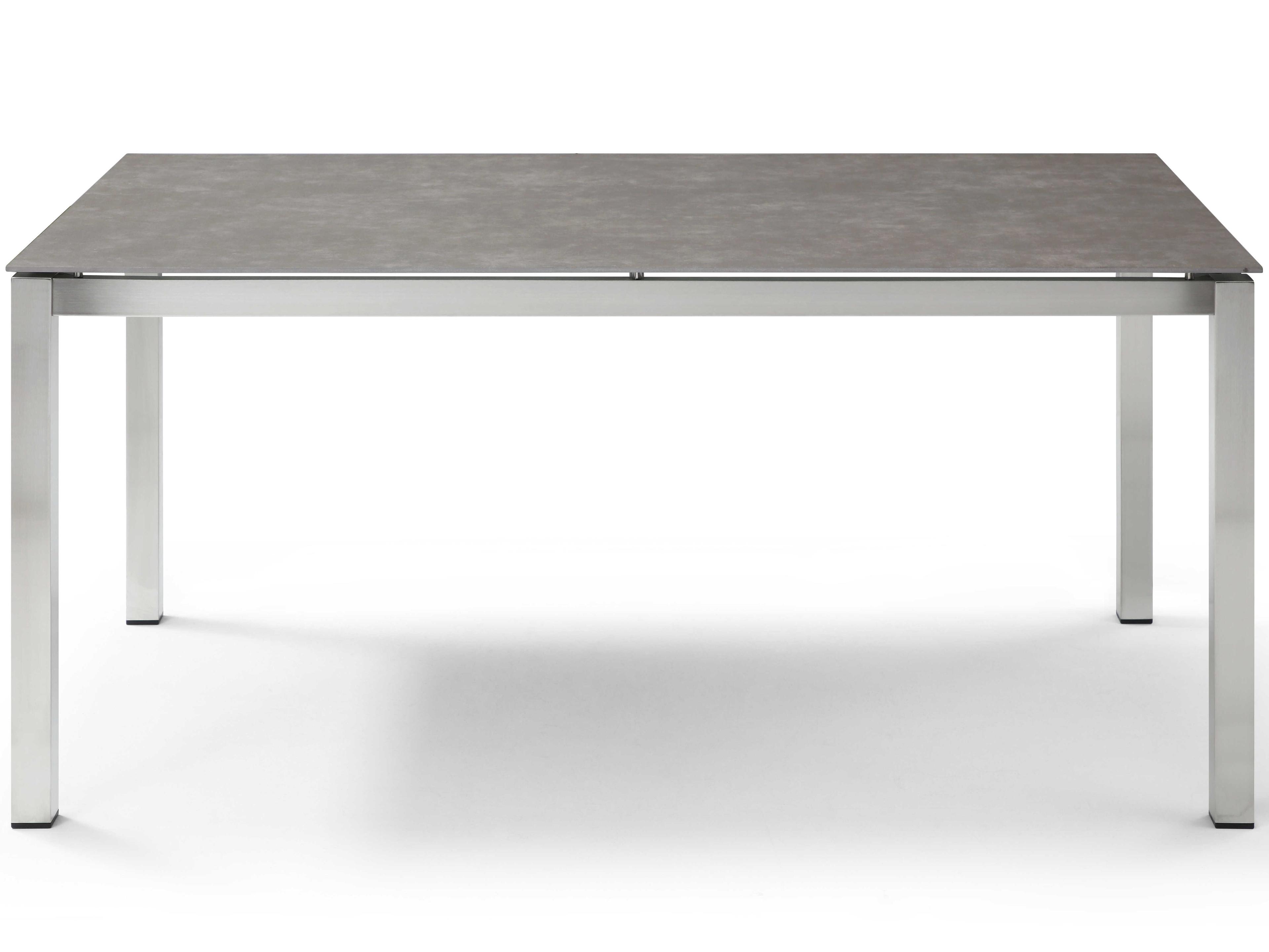 Whiteline Modern Living Outdoor Paola Light Grey Aluminum Rectangular Dining Table