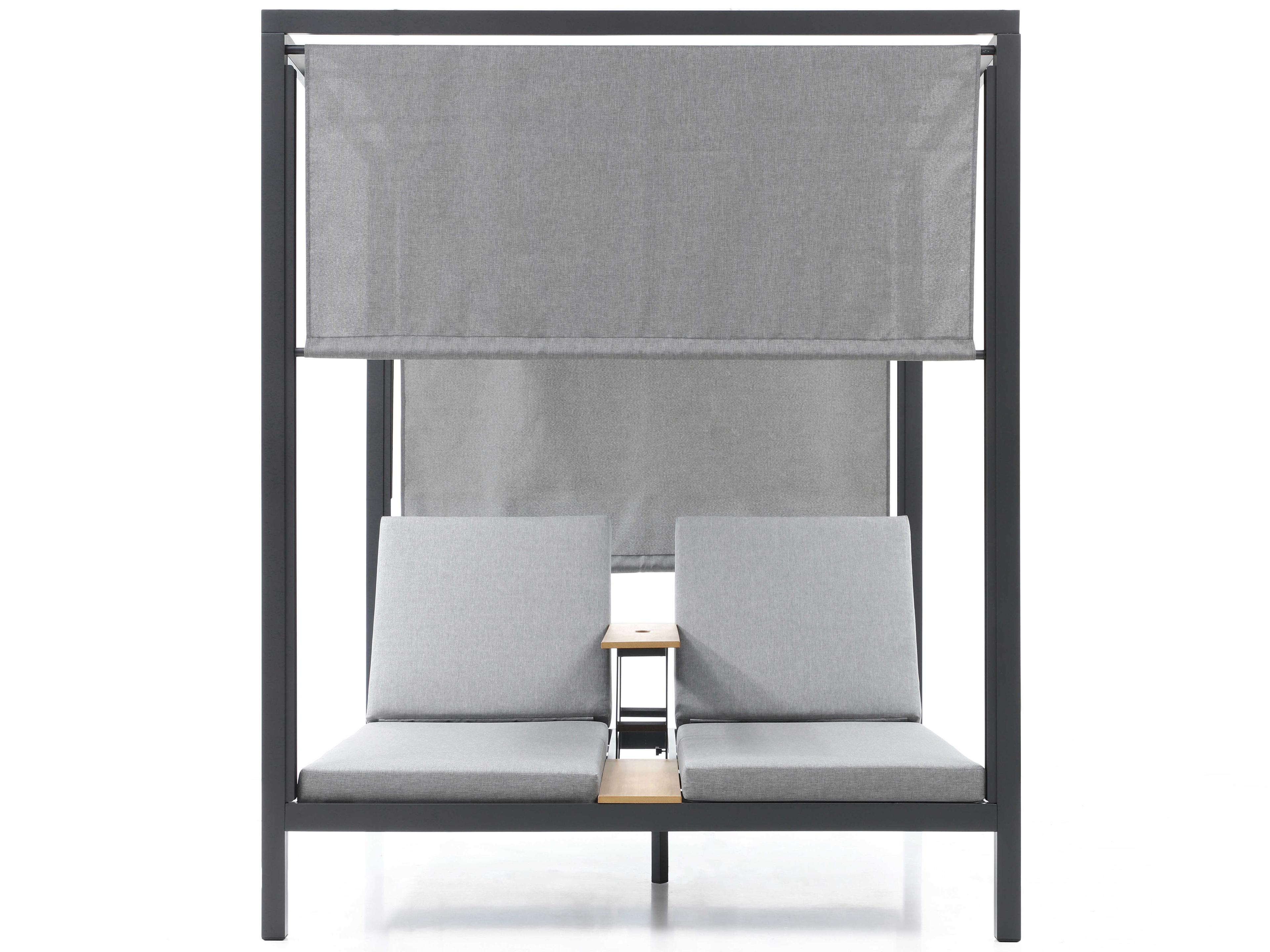 Whiteline Modern Living Outdoor Alena Grey Aluminum Cushion Chaise Lounge