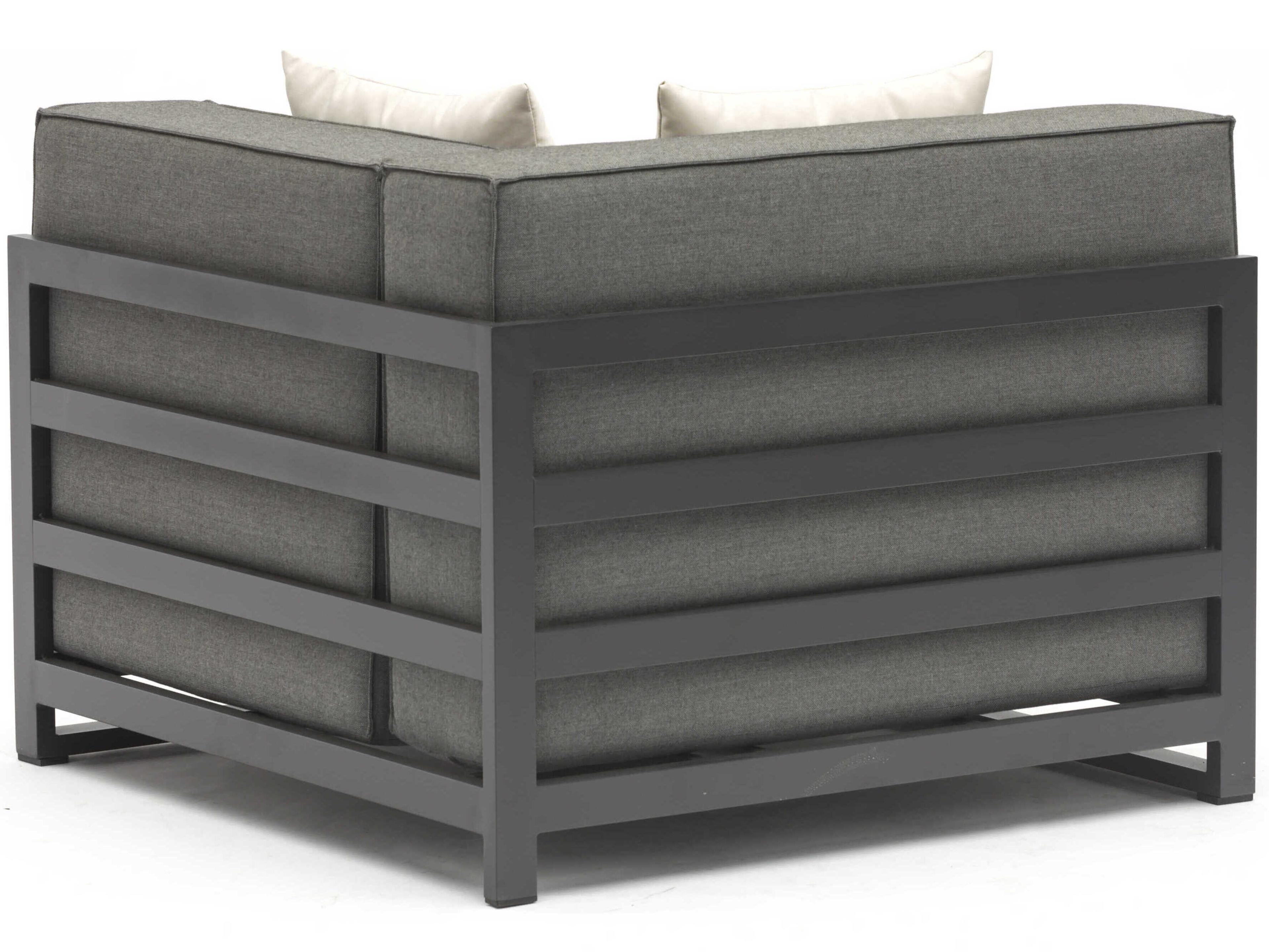 Whiteline Modern Living Outdoor Sensation Dark Grey Fabric Cushion Lounge Chair