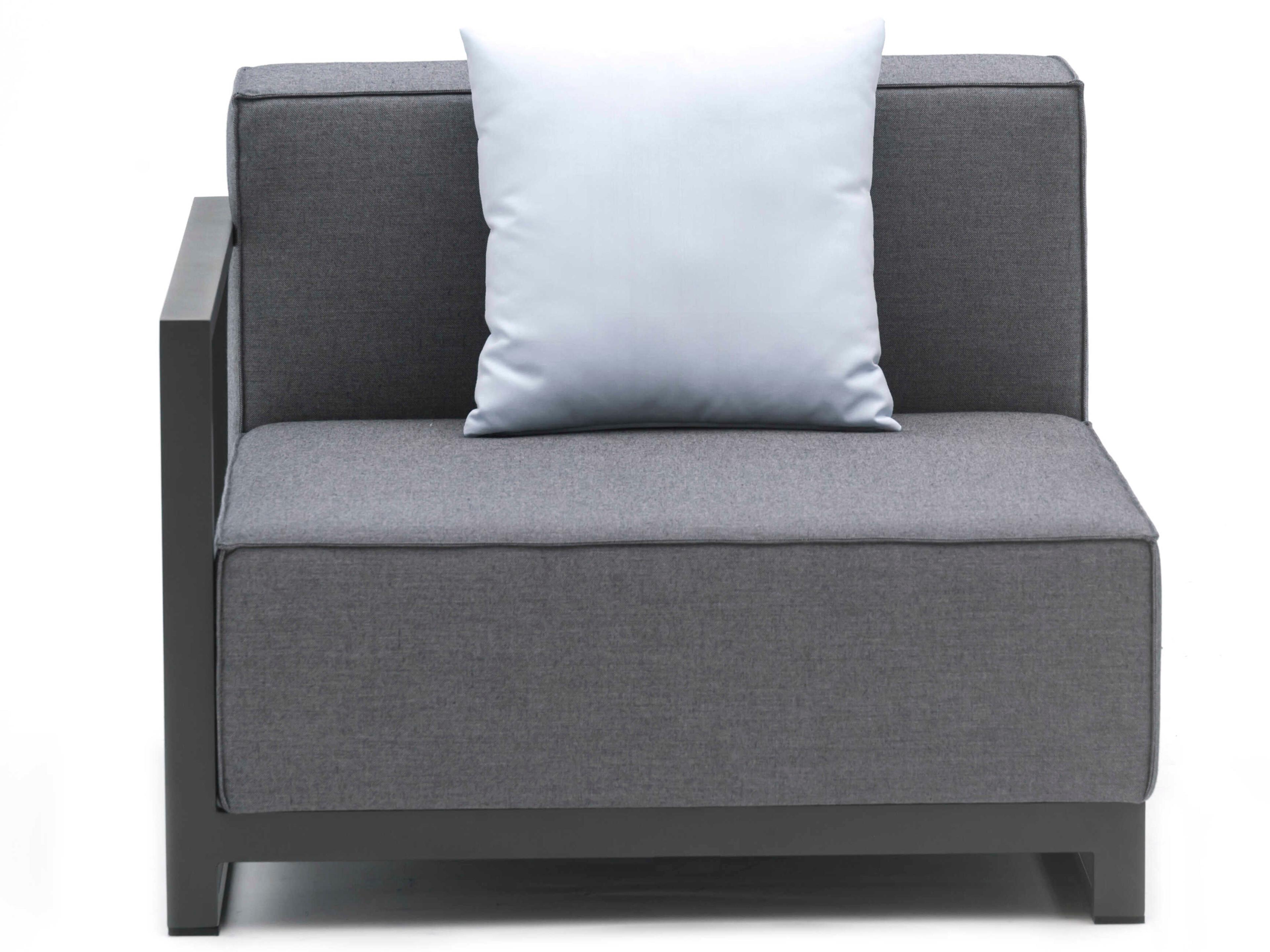 Whiteline Modern Living Outdoor Sensation Dark Grey Fabric Cushion Lounge Chair