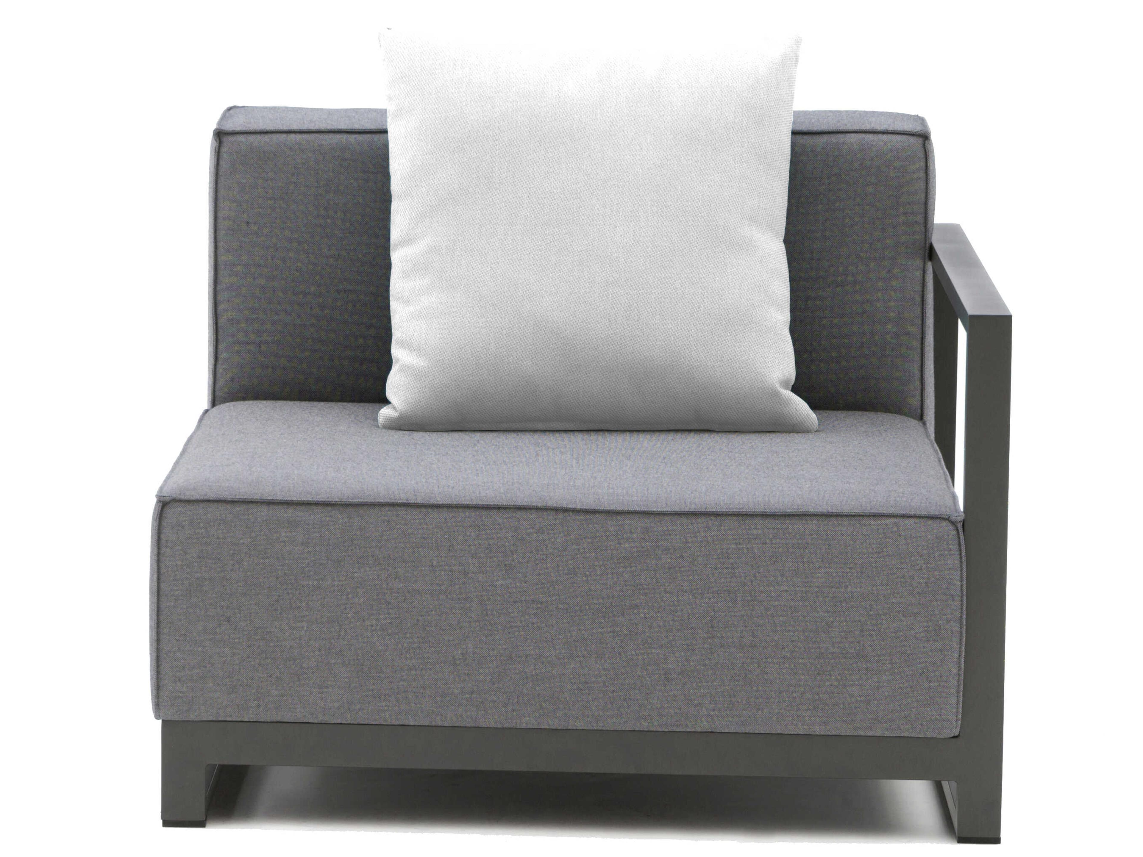 Whiteline Modern Living Outdoor Sensation Dark Grey Fabric Cushion Lounge Chair