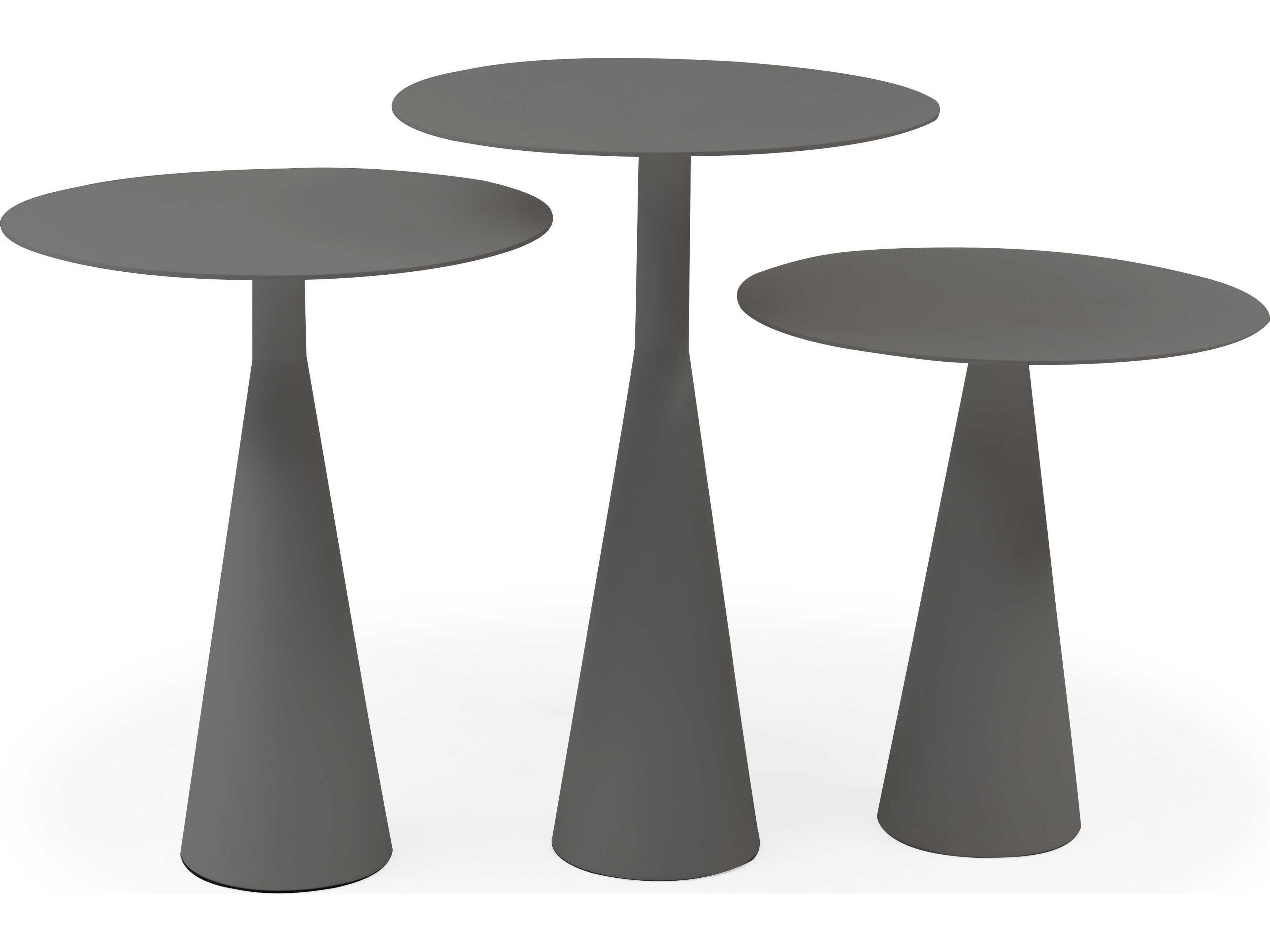 Whiteline Modern Living Outdoor Ireland Grey Aluminum Round End Table