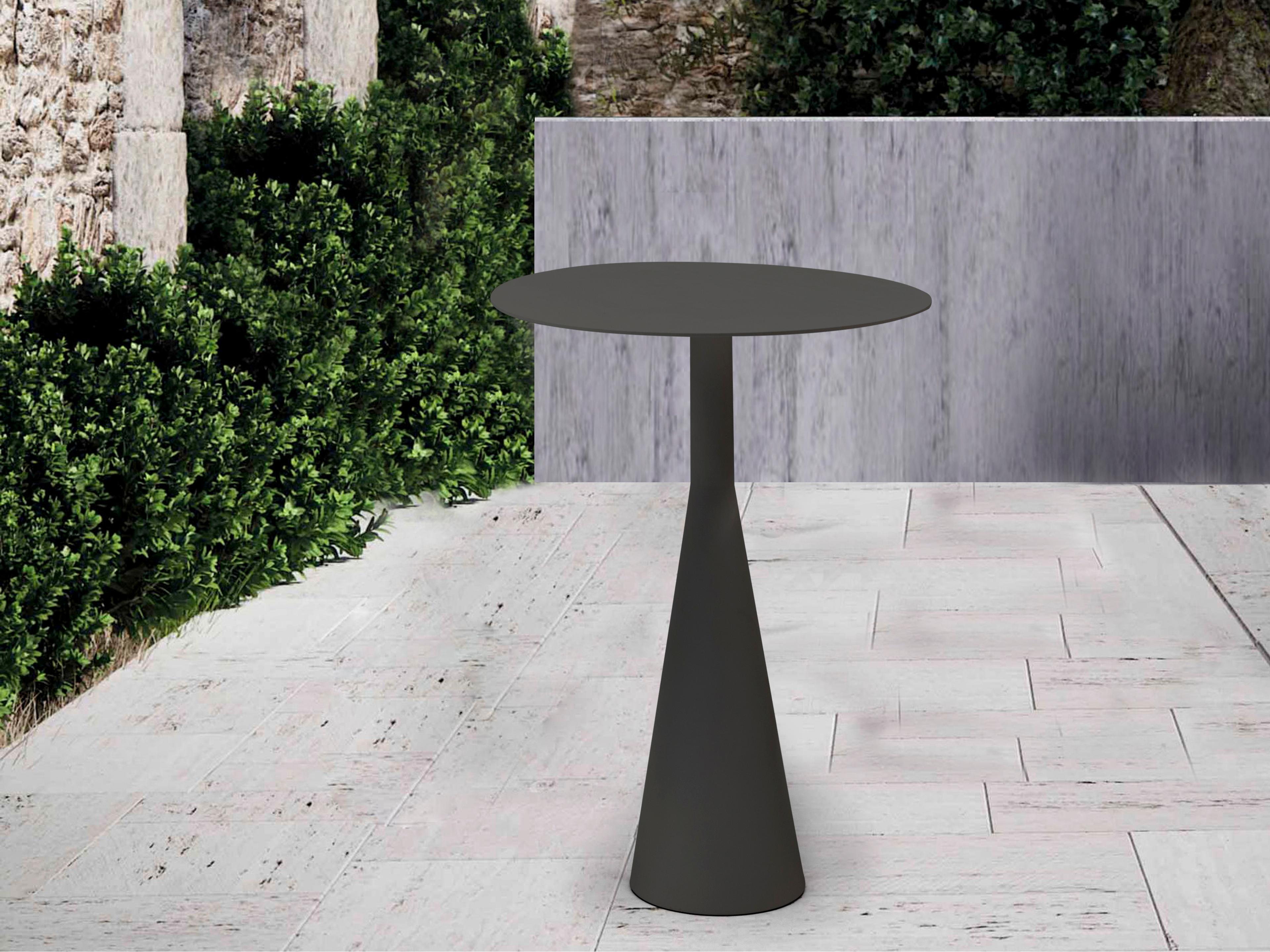 Whiteline Modern Living Outdoor Ireland Grey Aluminum Round End Table