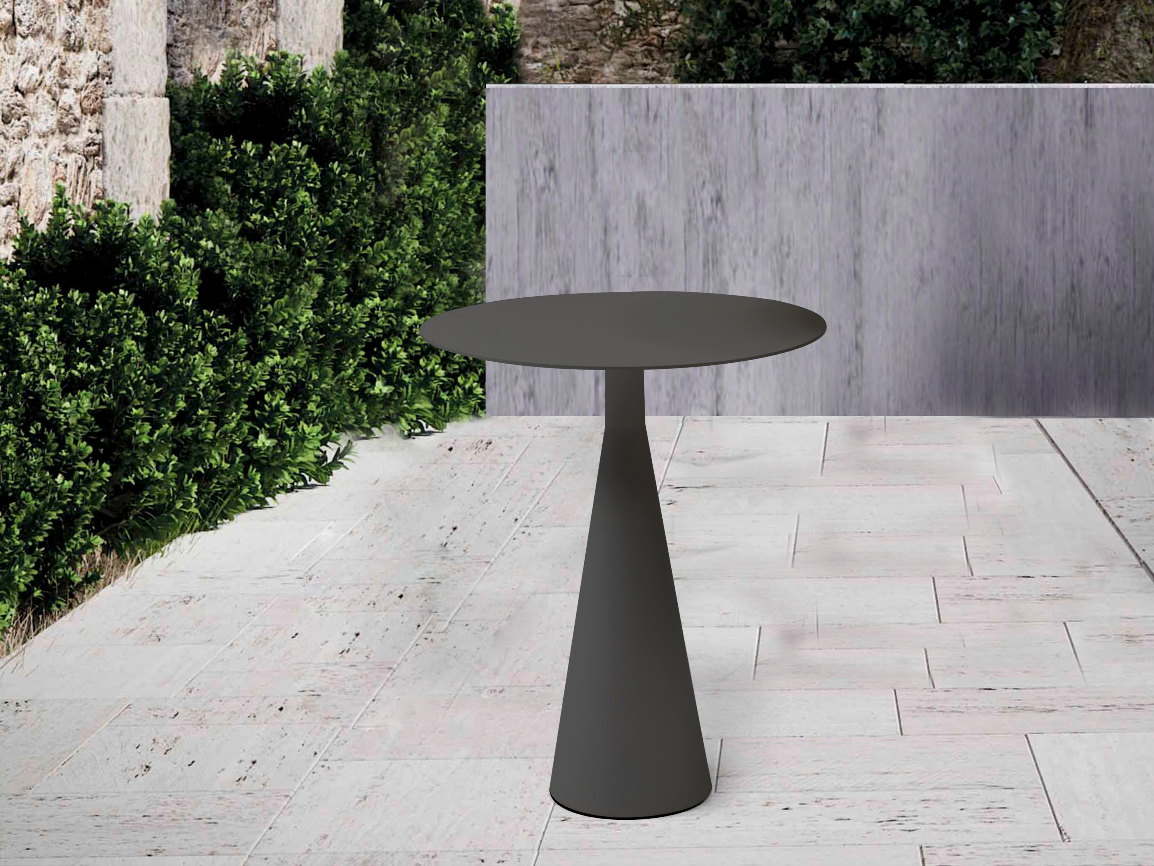 Whiteline Modern Living Outdoor Ireland Grey Aluminum Round End Table
