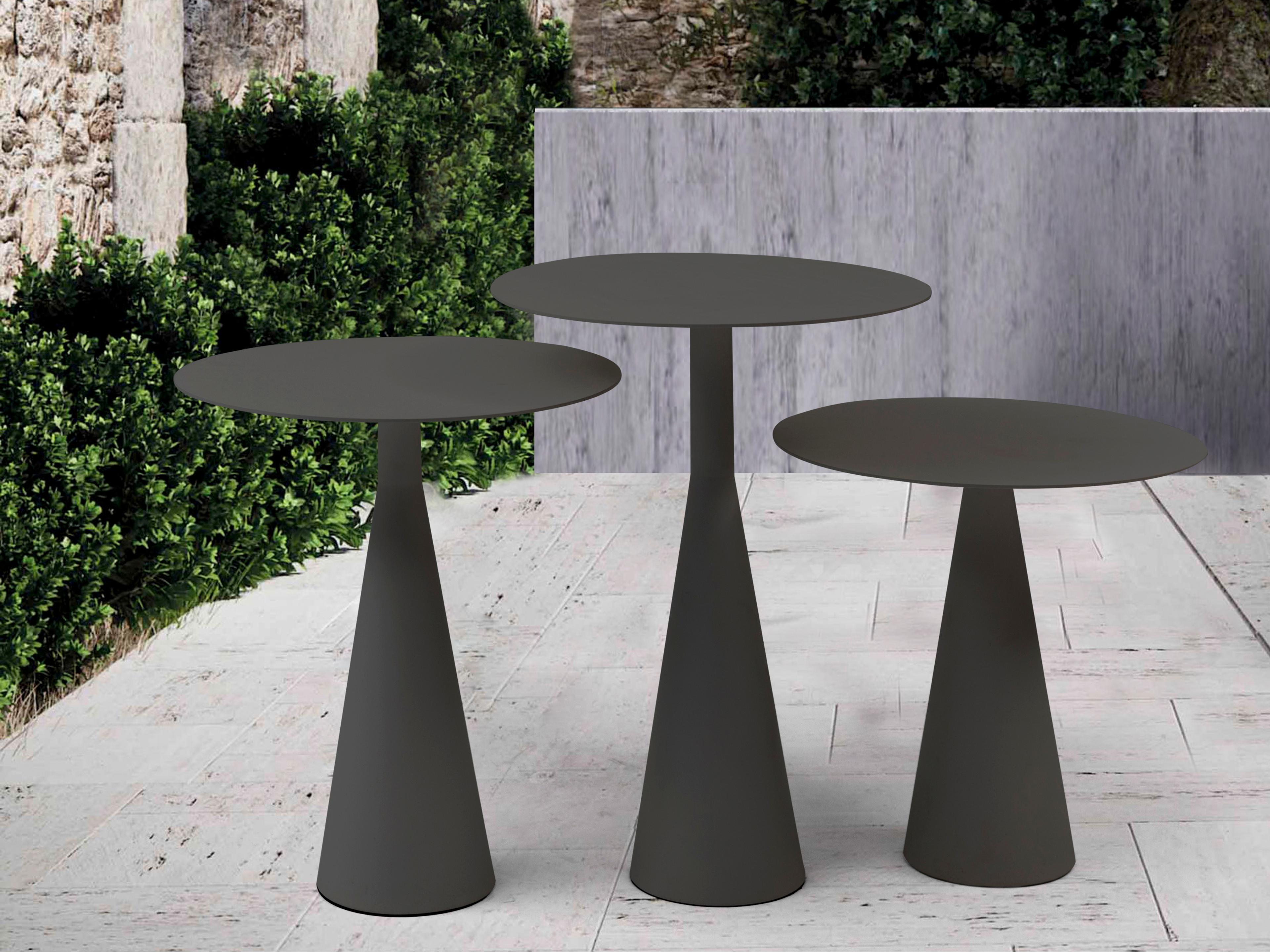 Whiteline Modern Living Outdoor Ireland Grey Aluminum Round End Table