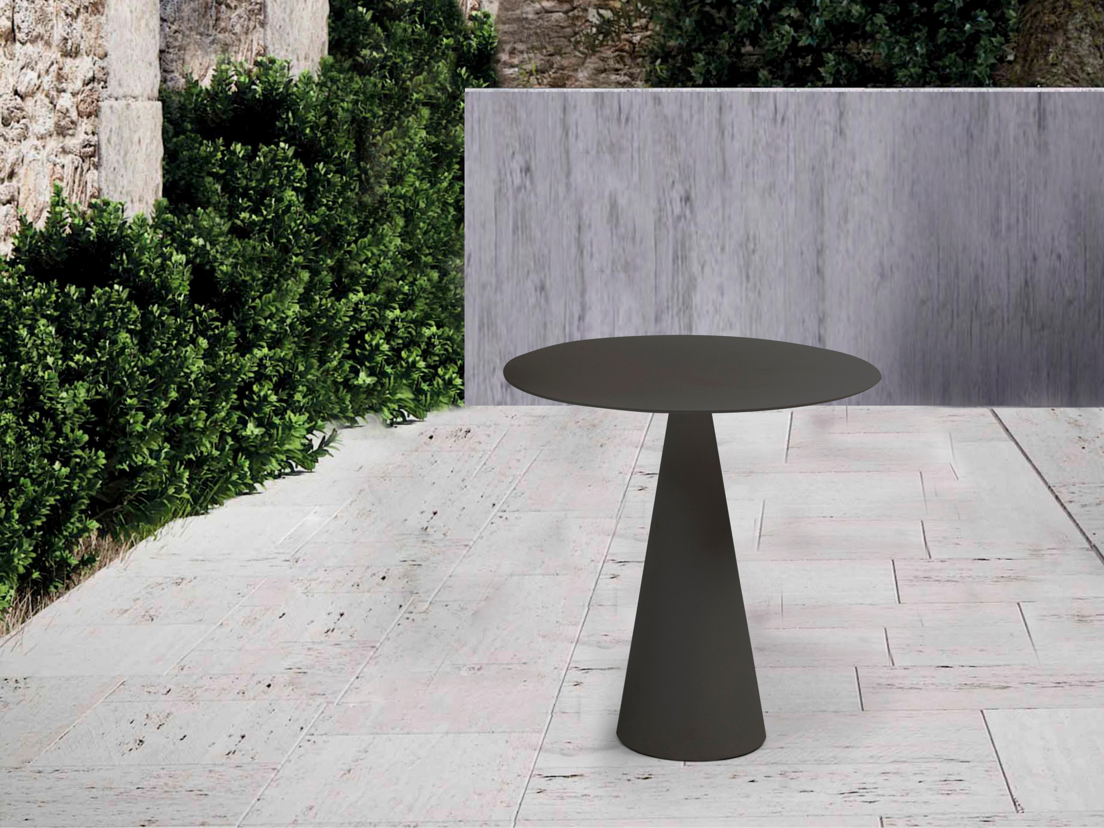 Whiteline Modern Living Outdoor Ireland Grey Aluminum Round End Table