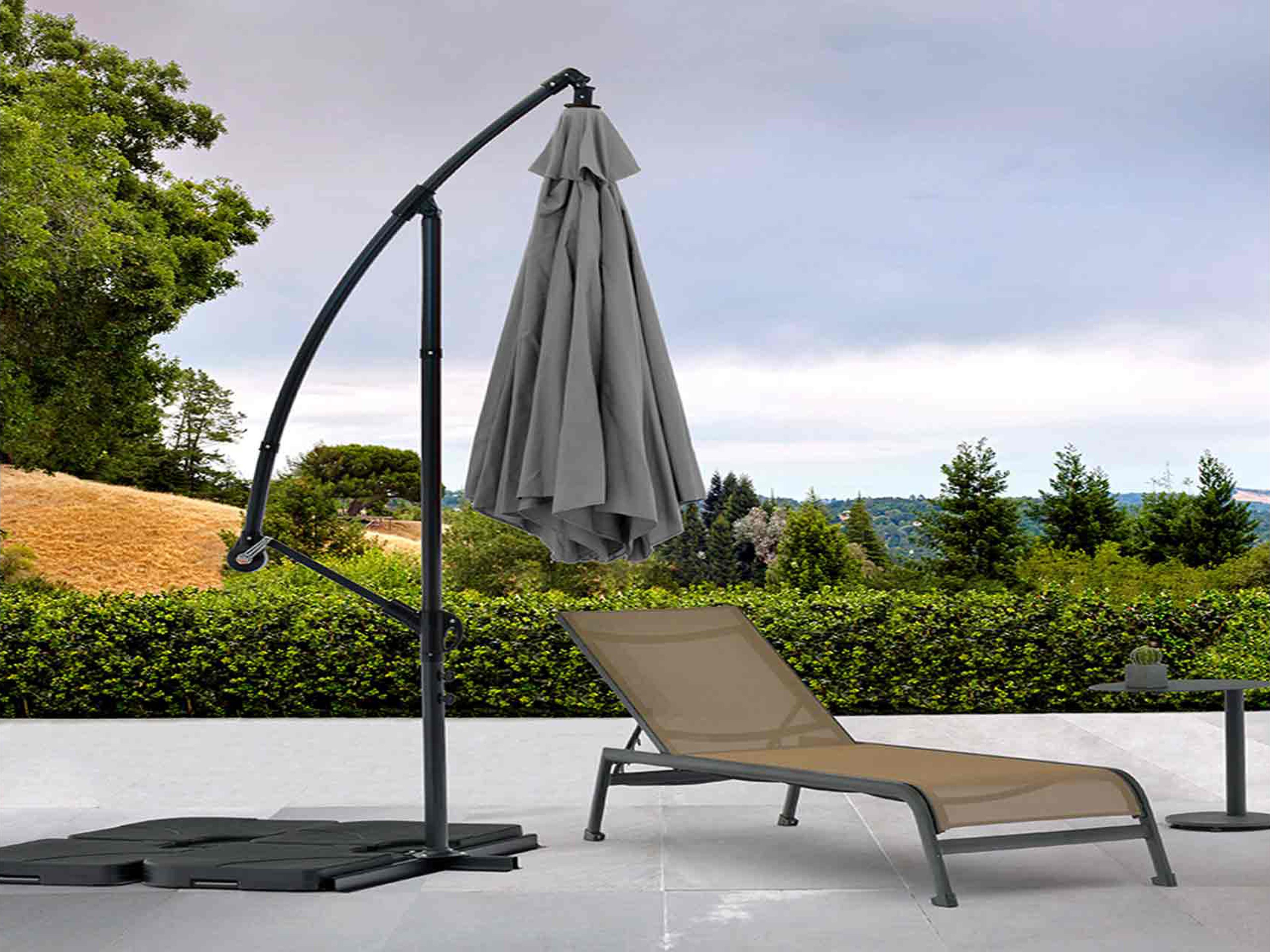 Whiteline Modern Living Outdoor Aiden Grey Umbrella