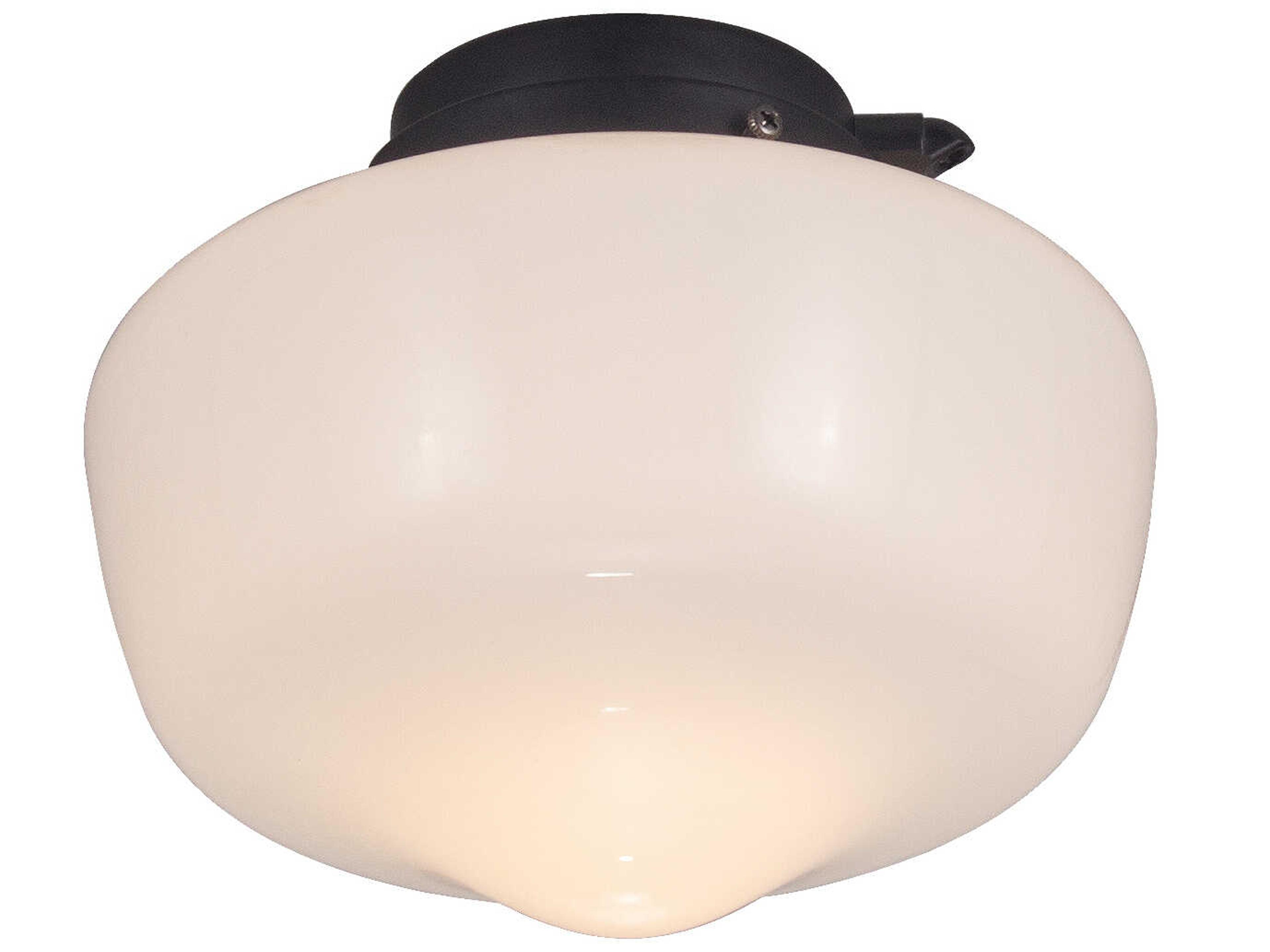 Matte Black Schoolhouse Outdoor LED Fan Light Kit