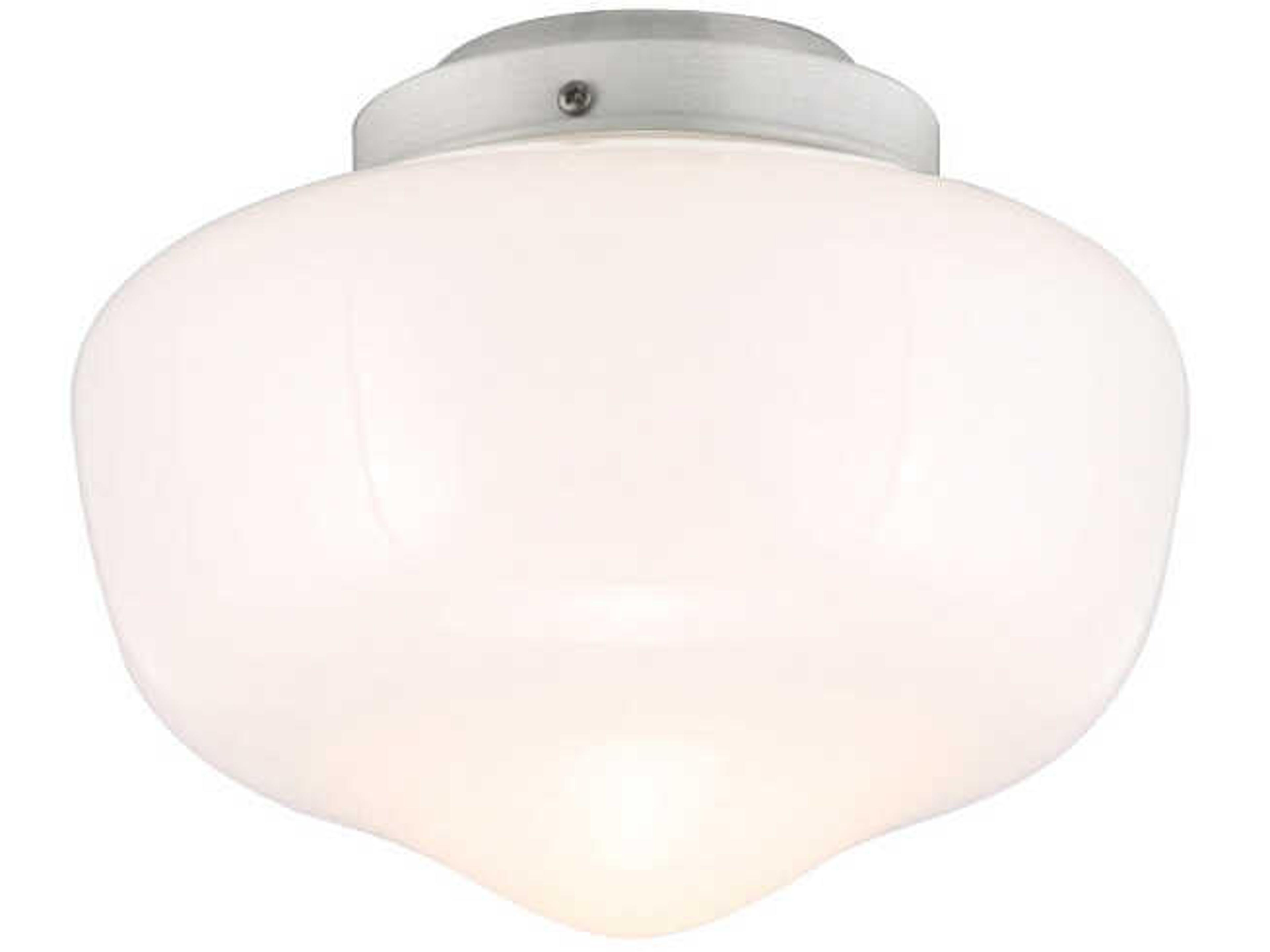 Painted Brushed Nickel Schoolhouse Outdoor LED Fan Light Kit