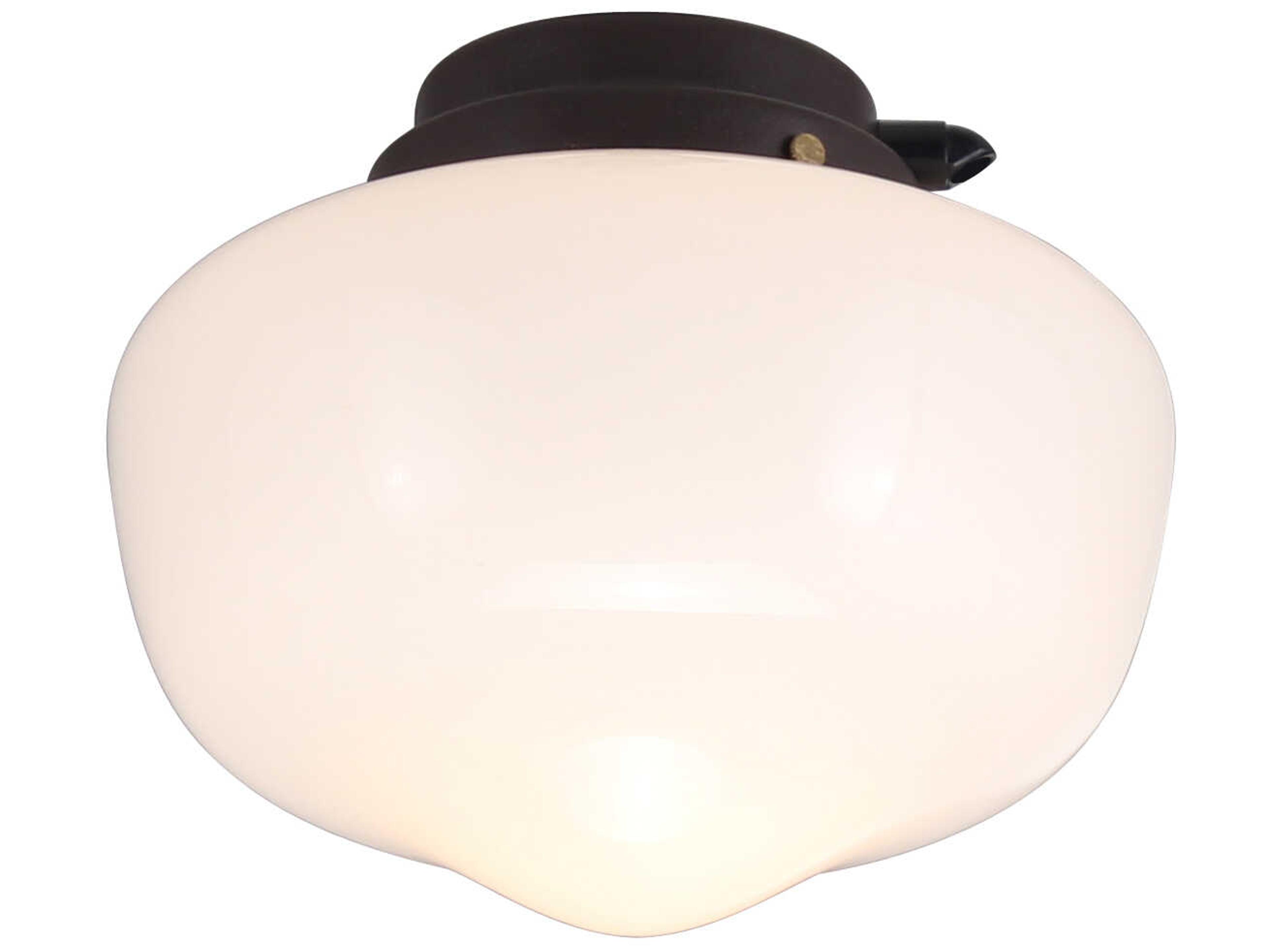 Textured Brown Schoolhouse Outdoor LED Fan Light Kit