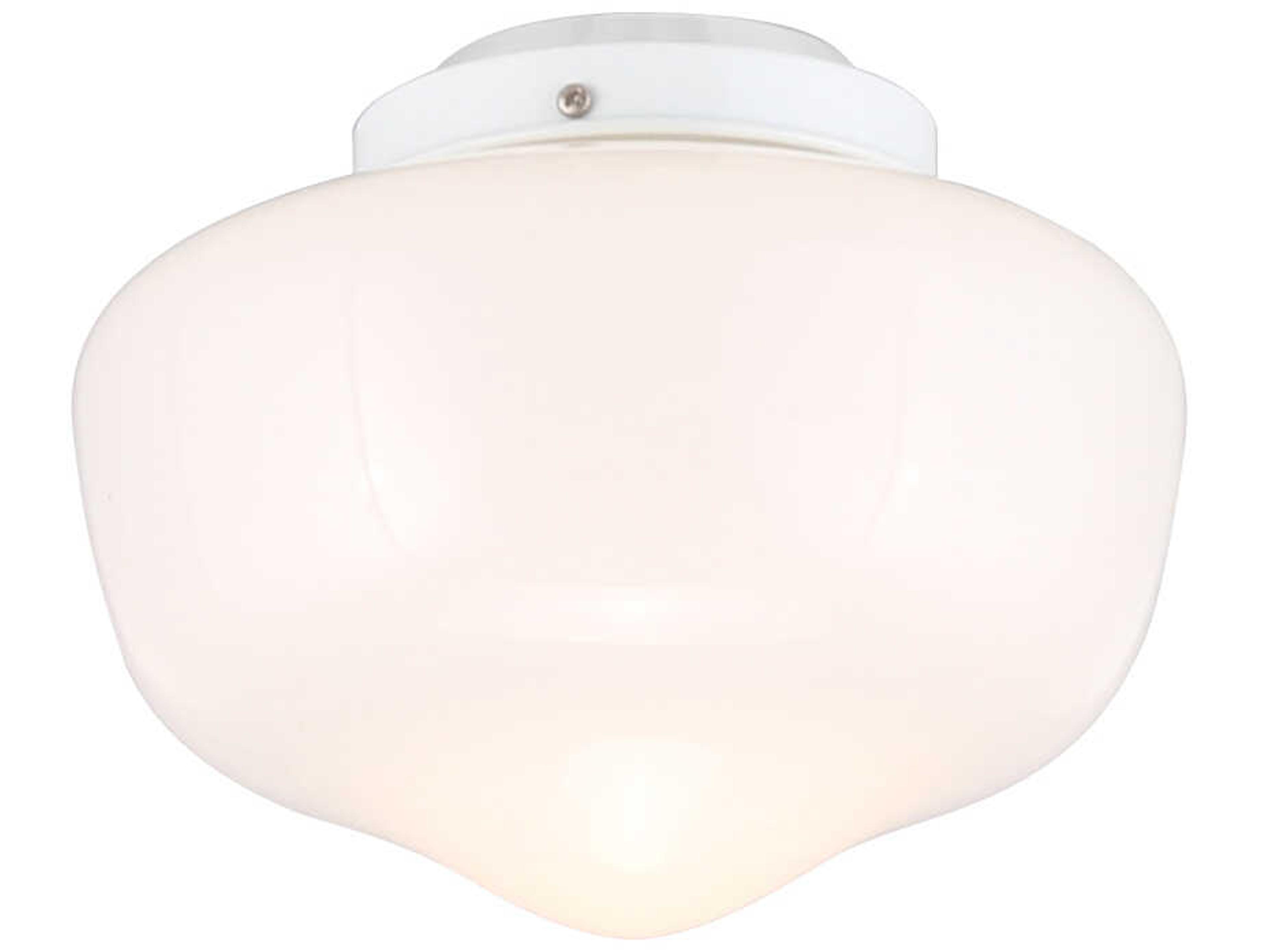 White Schoolhouse Outdoor LED Fan Light Kit