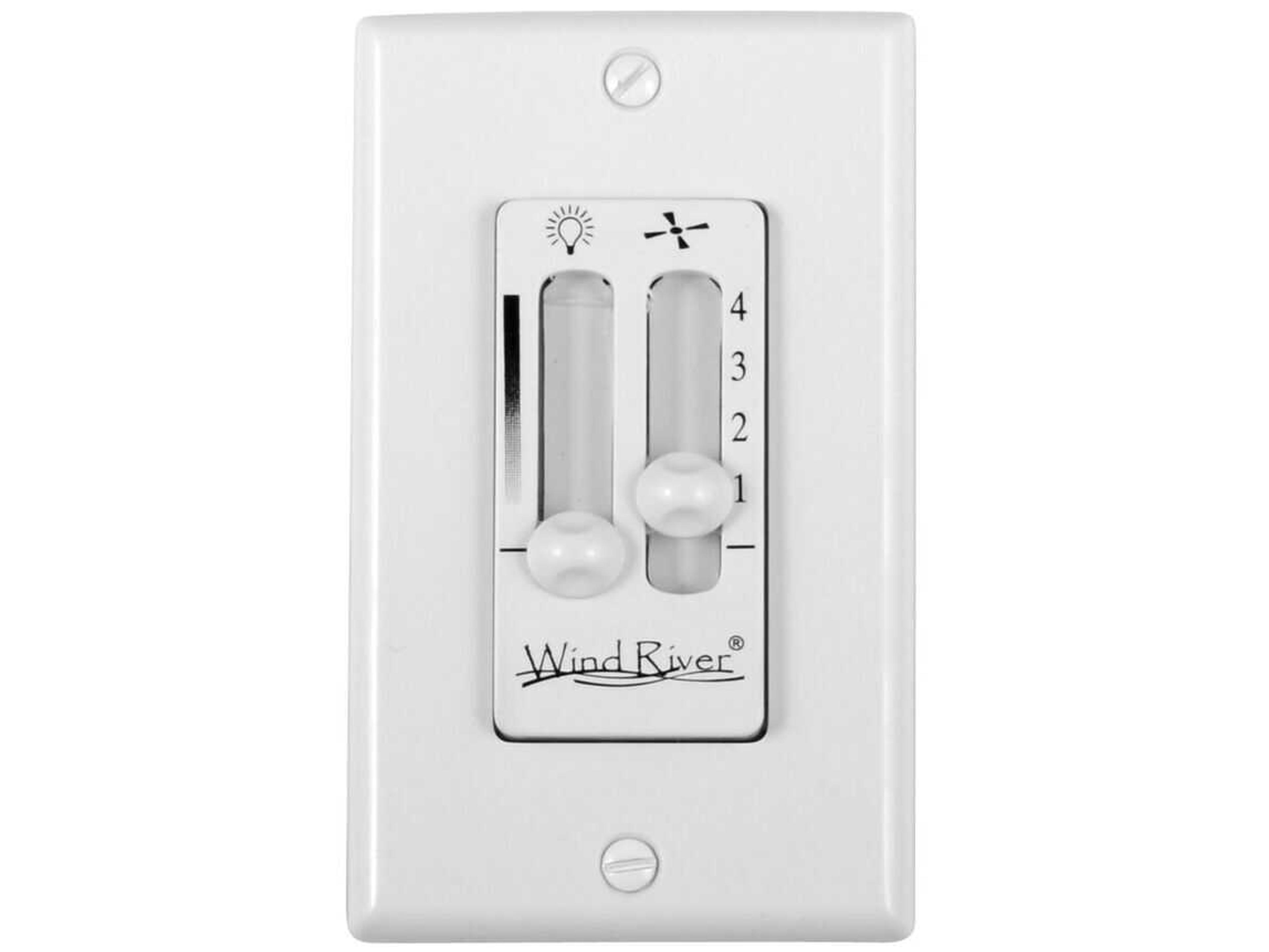 White Dual Fan Light Wall Control