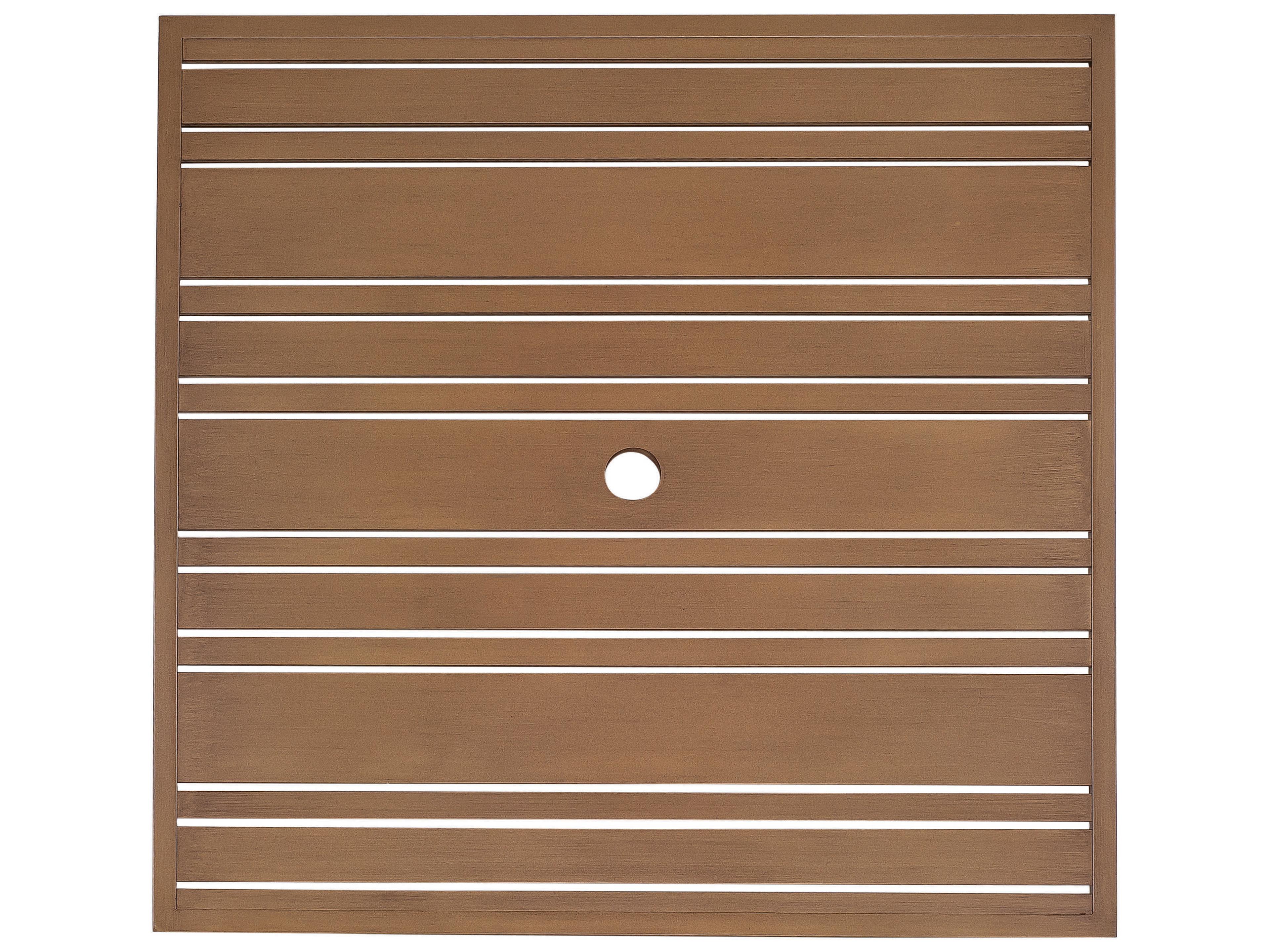 Extruded Aluminum Tri-Slat Square Table Top with Umbrella Hole