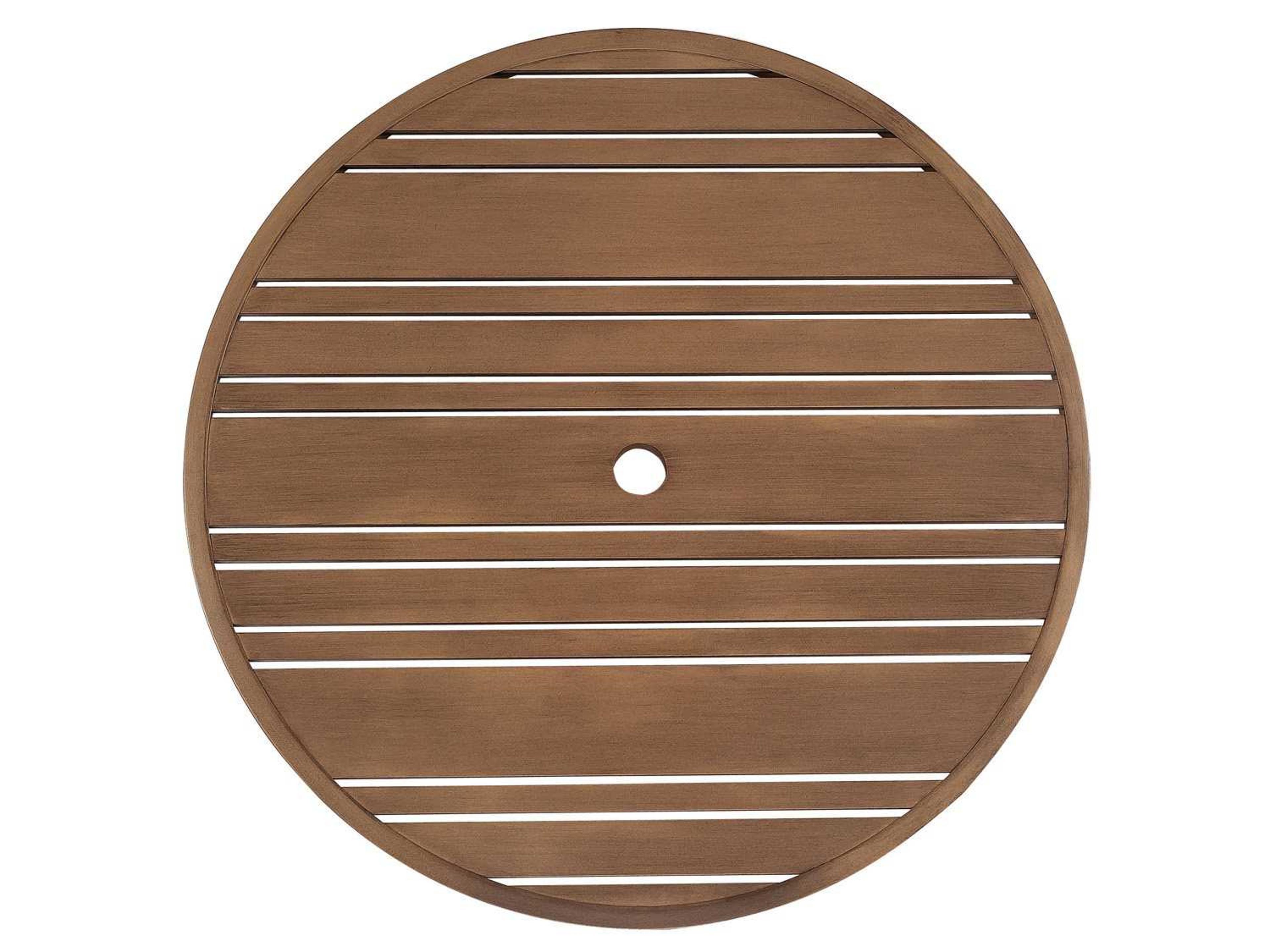 Extruded Aluminum Tri-Slat Round Table Top with Umbrella Hole