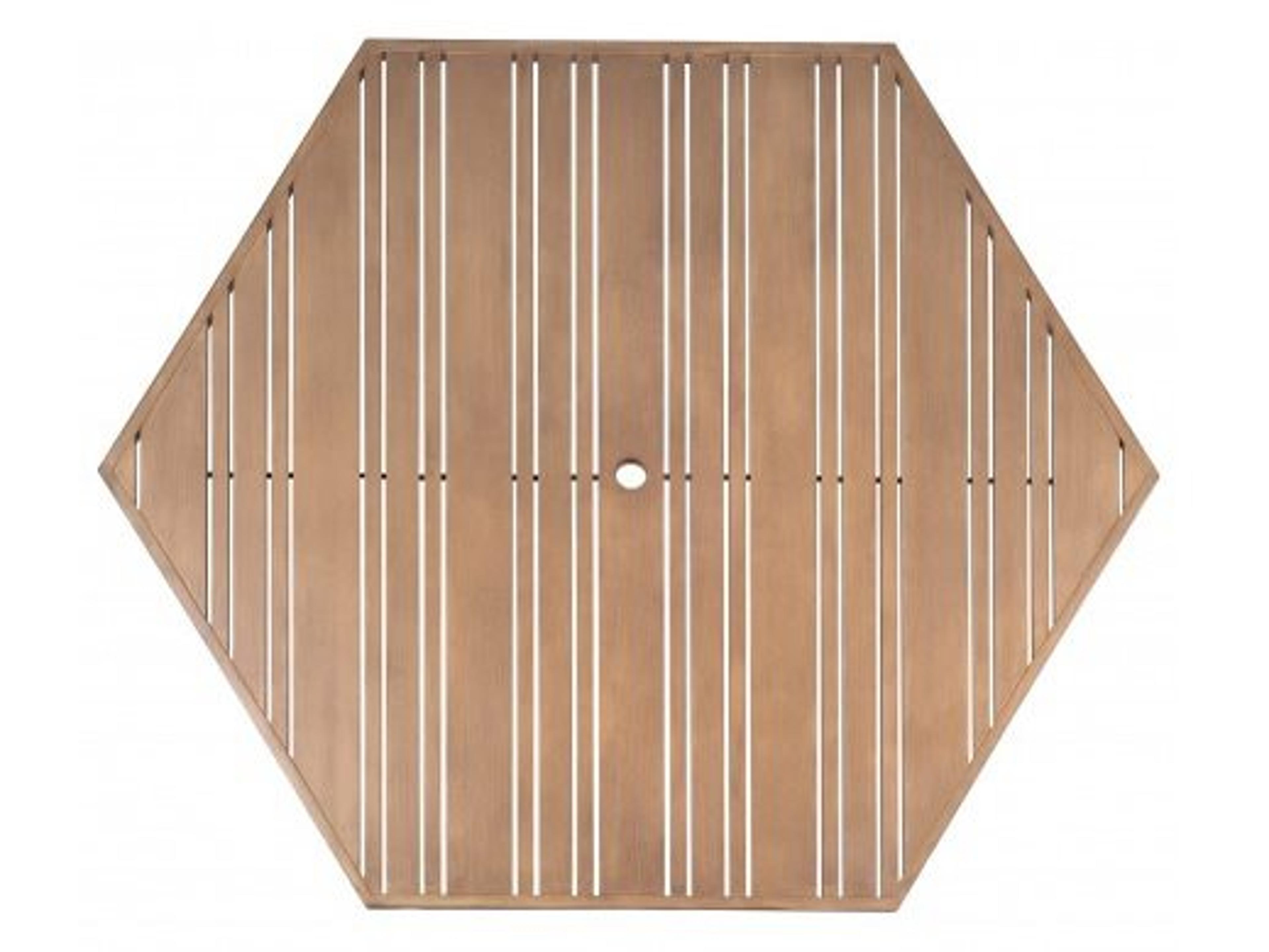 Extruded Aluminum Tri-Slat Hexagonal Table Top with Umbrella Hole