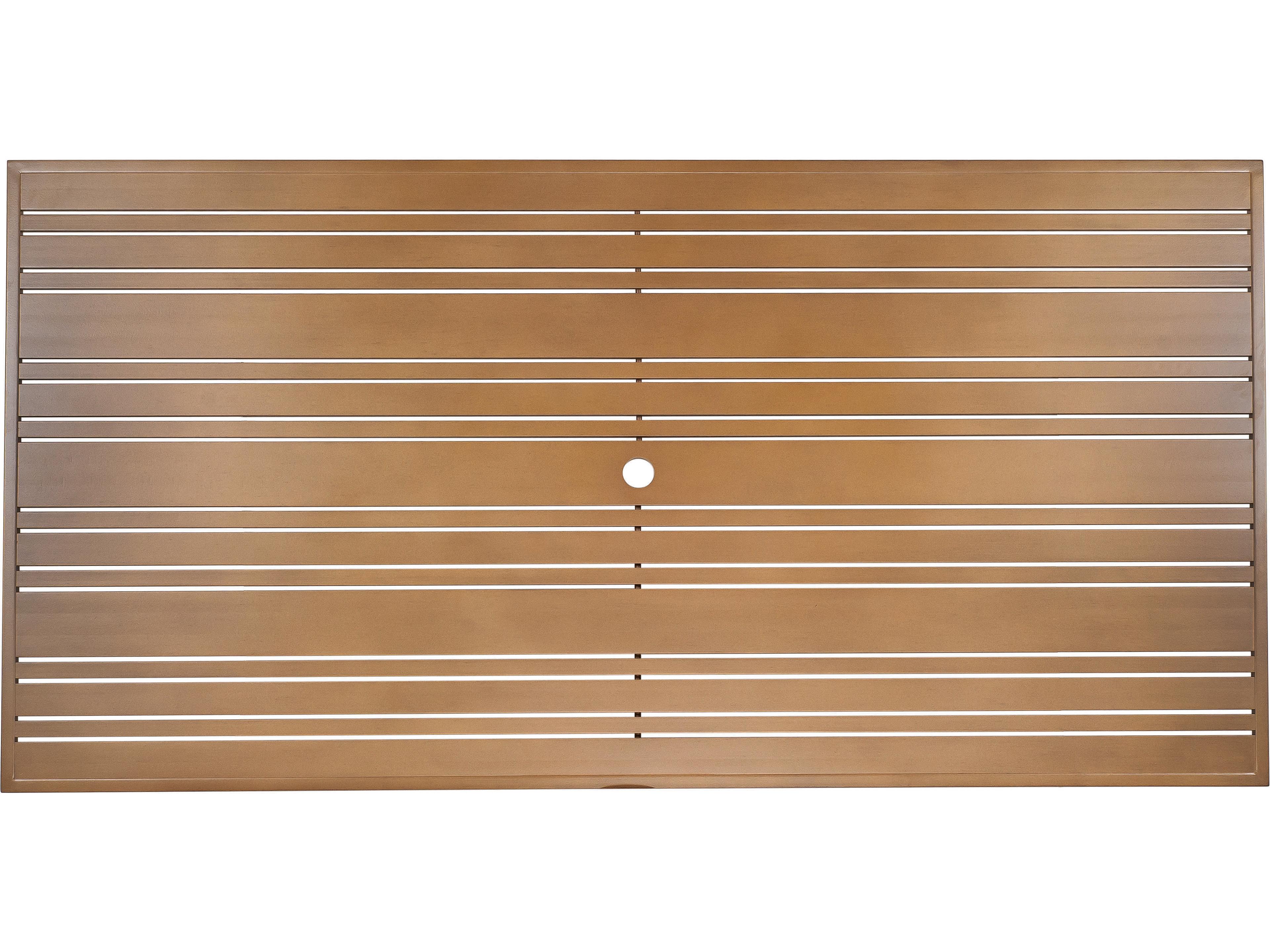 Extruded Aluminum Tri-Slat Rectangular Table Top with Umbrella Hole