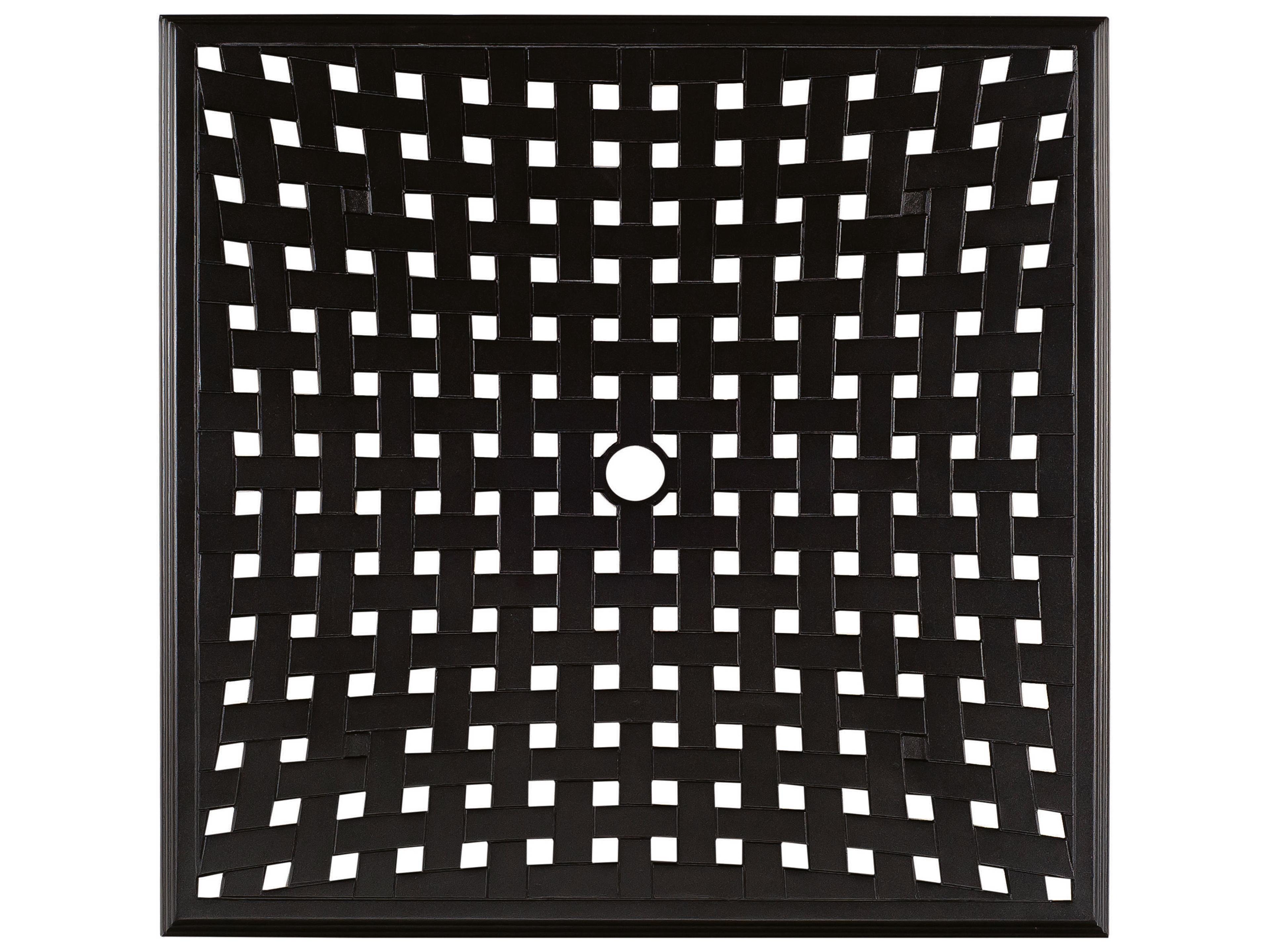 Solid Cast Aluminum Thatch Square Table Top with Umbrella Hole