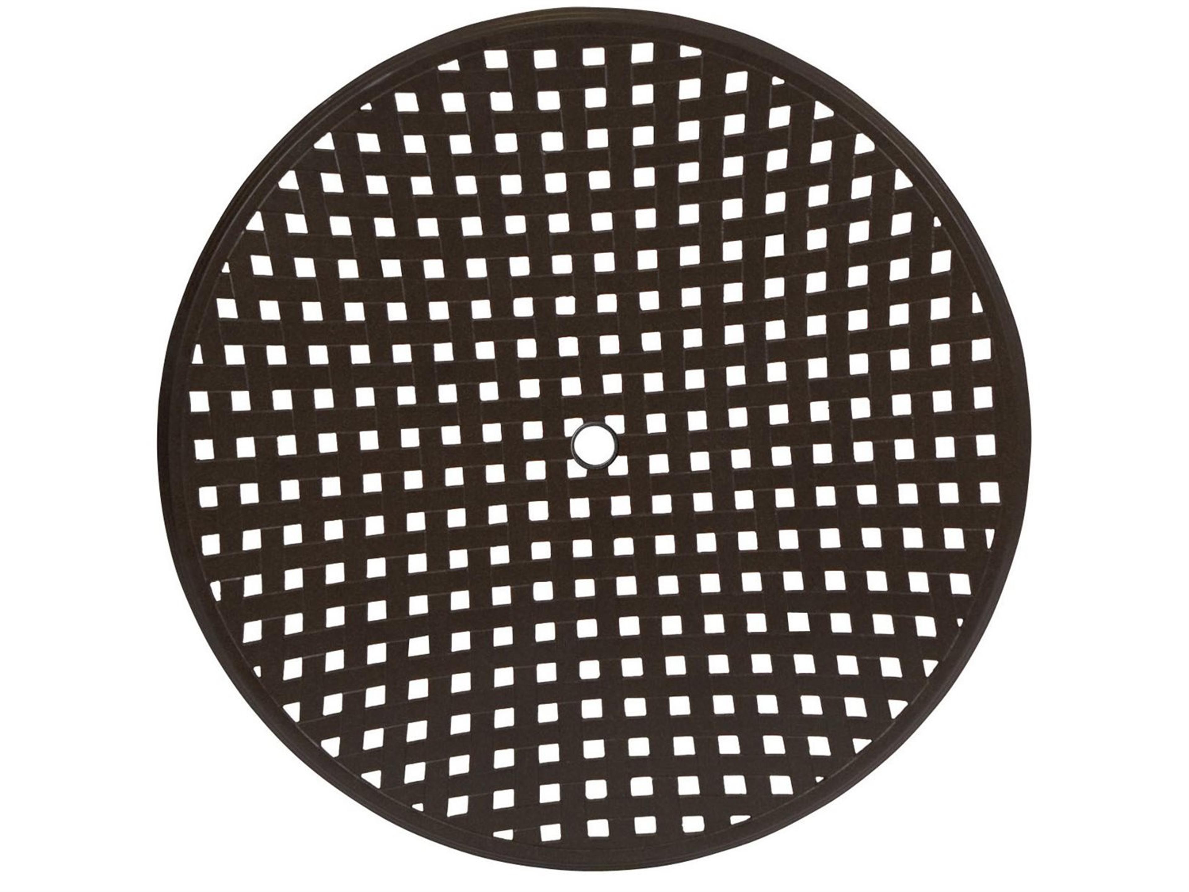 Solid Cast Aluminum Thatch Round Table Top with Umbrella Hole