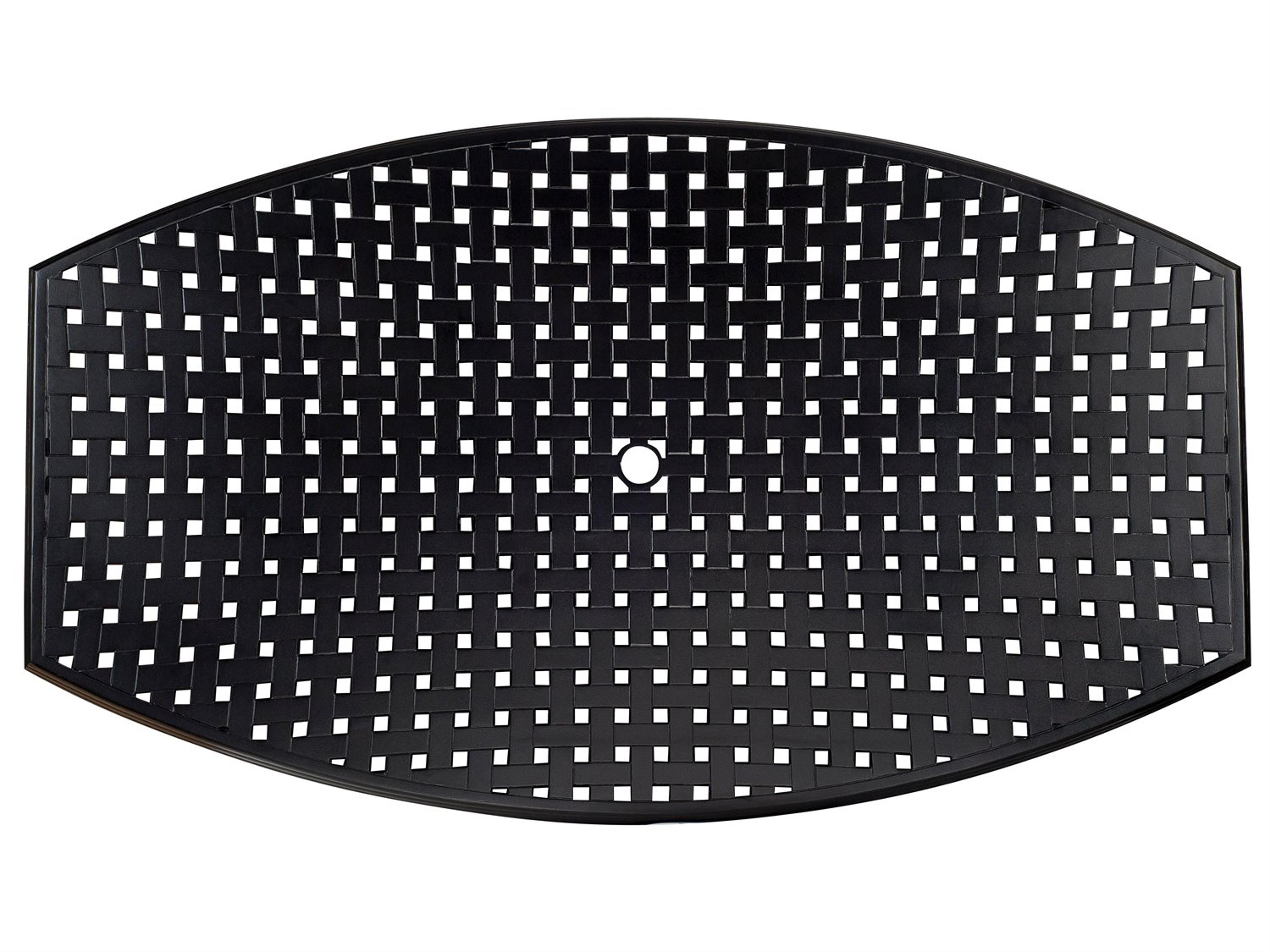 Solid Cast Aluminum Thatch Oval Table Top with Umbrella Hole