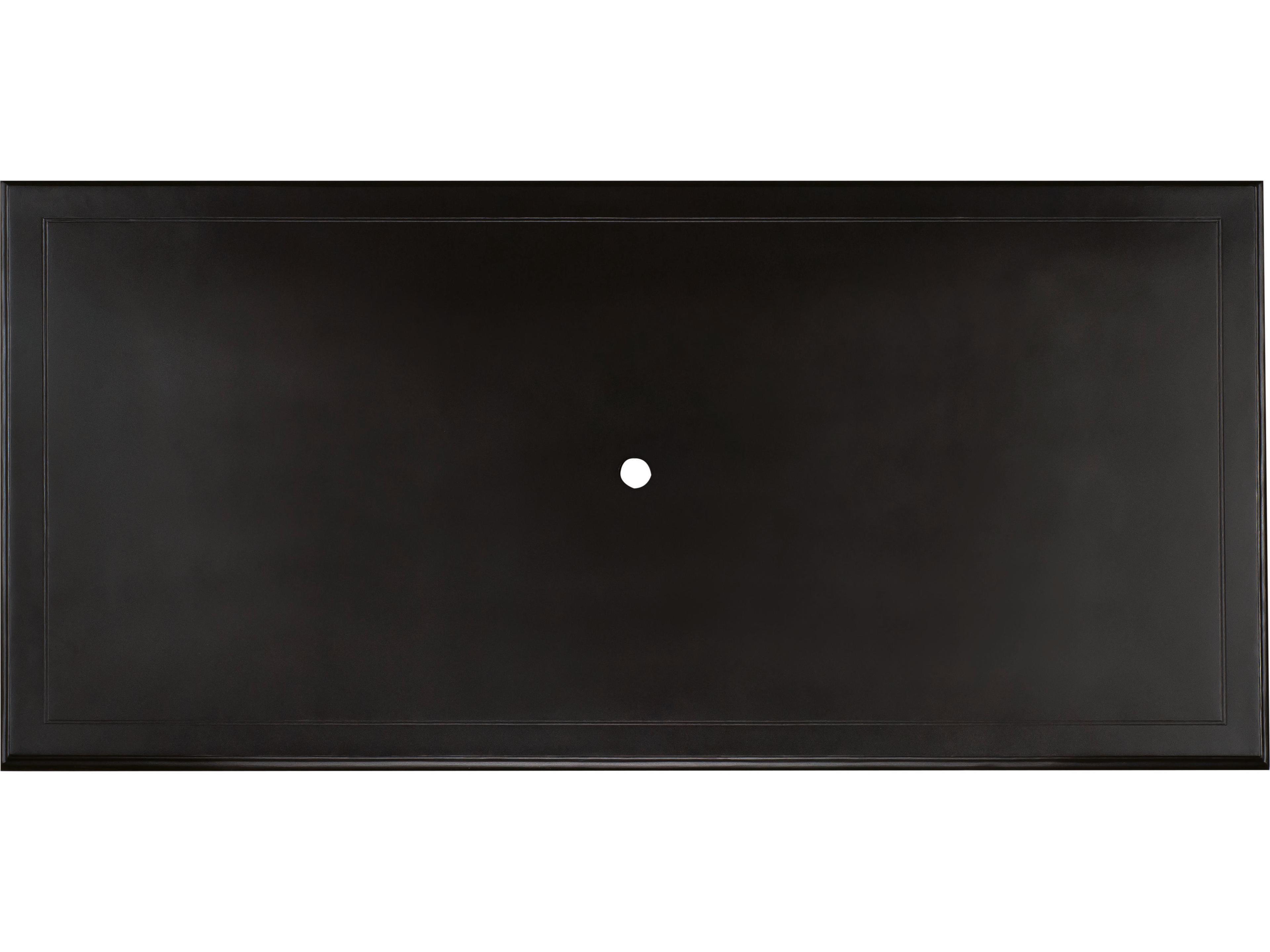 Solid Cast Aluminum Rolled Edge Rectangular Table Top with Umbrella Hole
