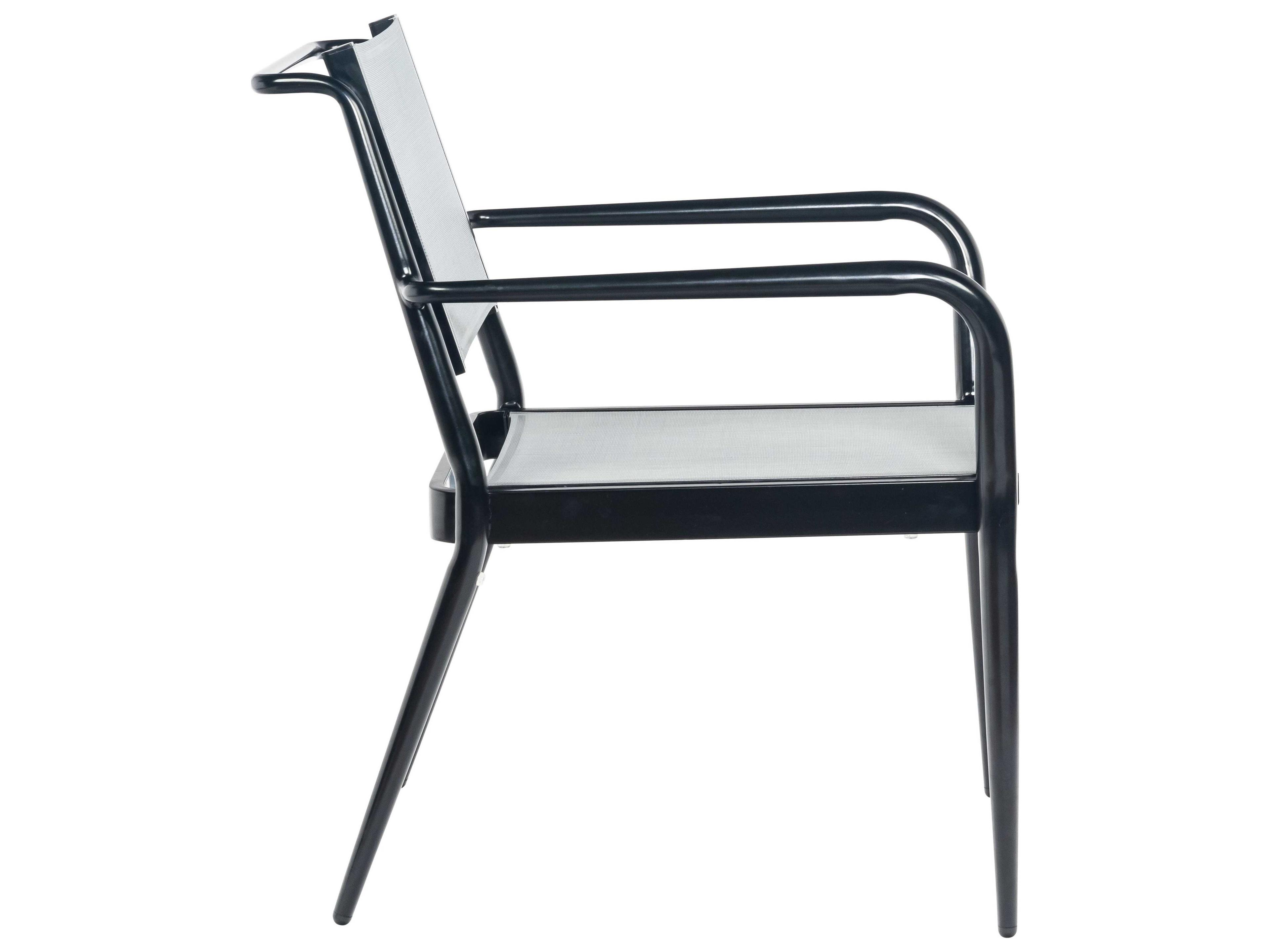 Woodard Daytona Sling Aluminum Stackable Outdoor Patio Dining Arm Chair