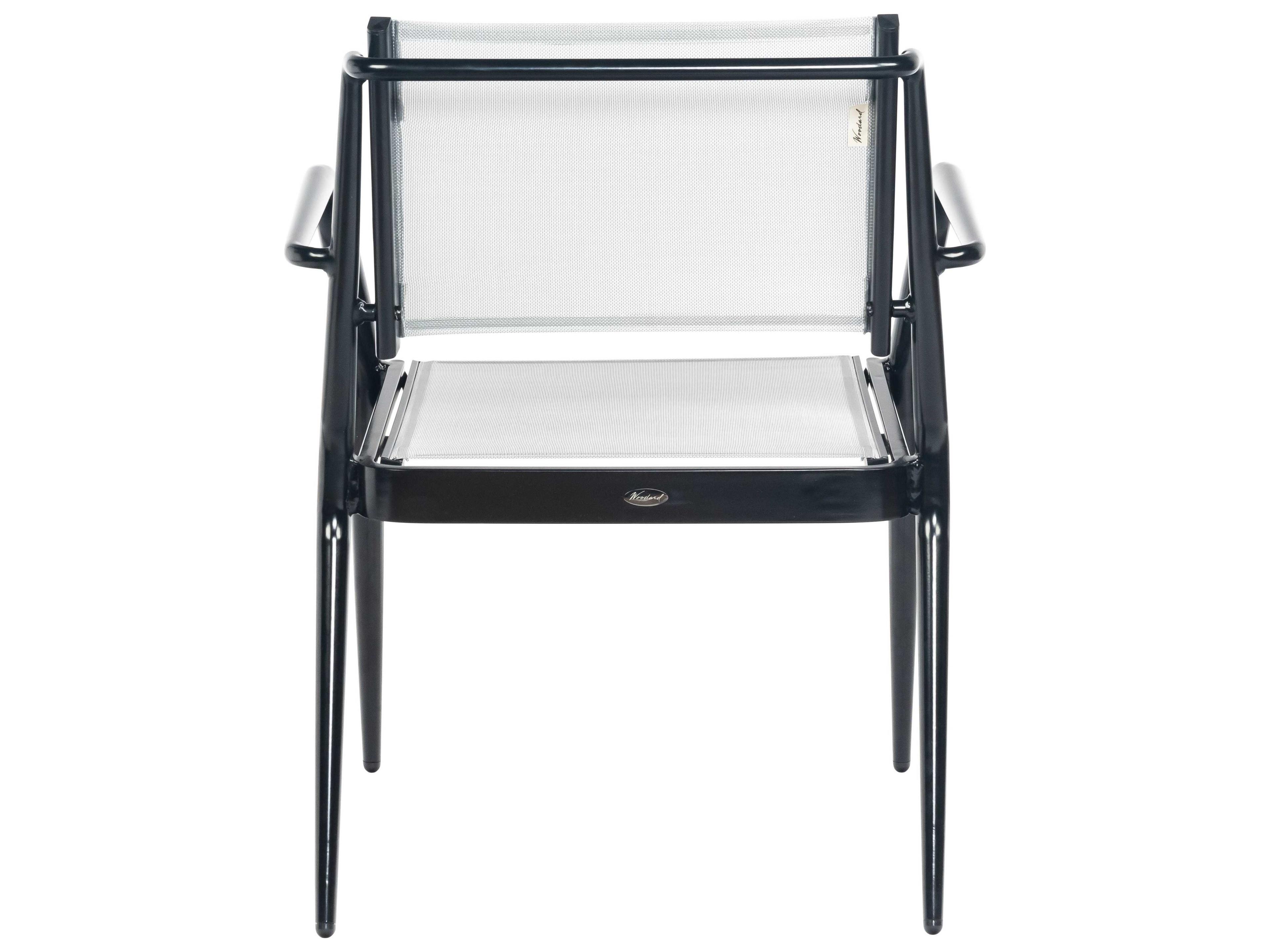 Woodard Daytona Sling Aluminum Stackable Outdoor Patio Dining Arm Chair