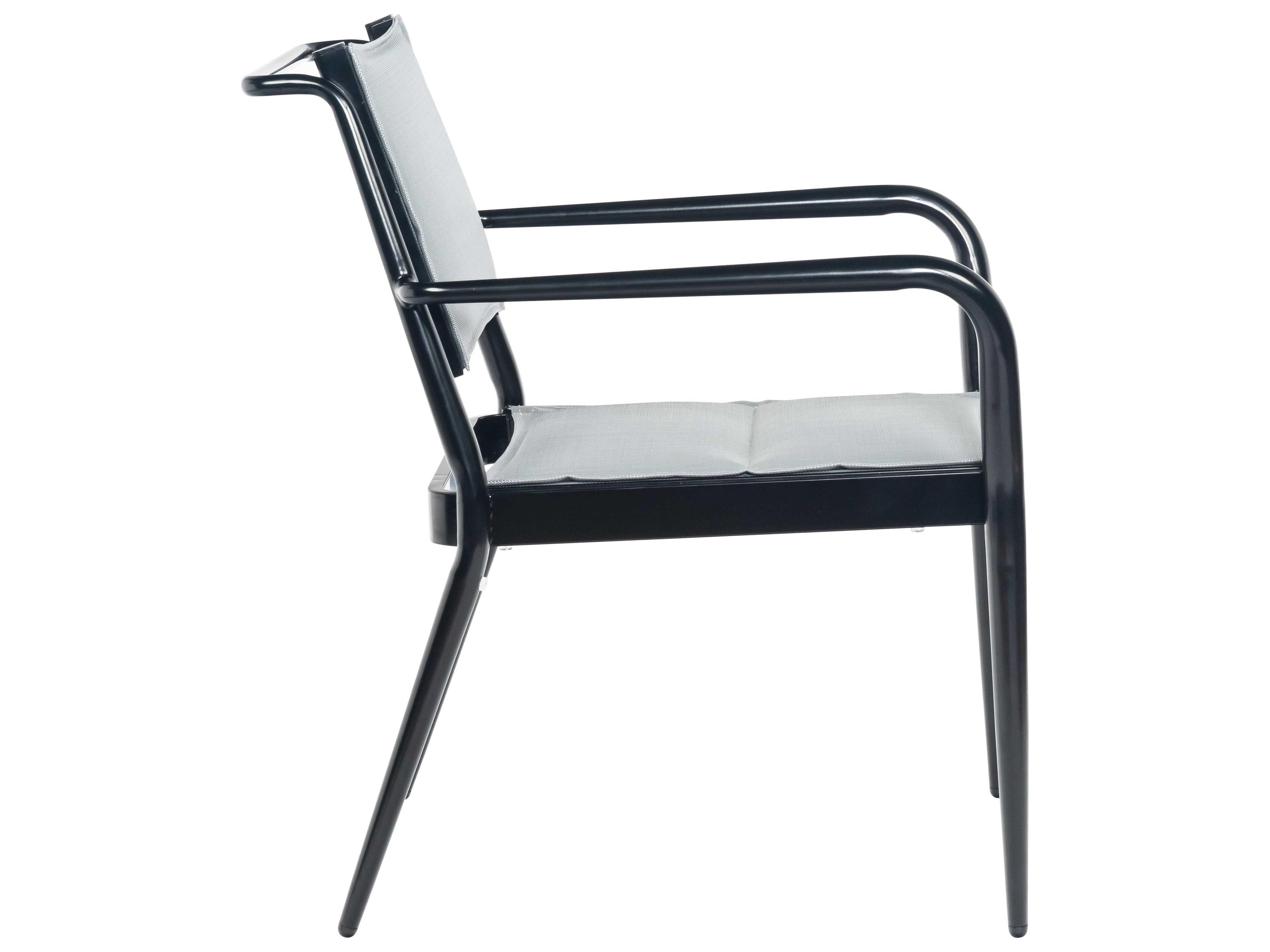 Woodard Daytona Padded Sling Aluminum Stackable Patio Dining Arm Chair