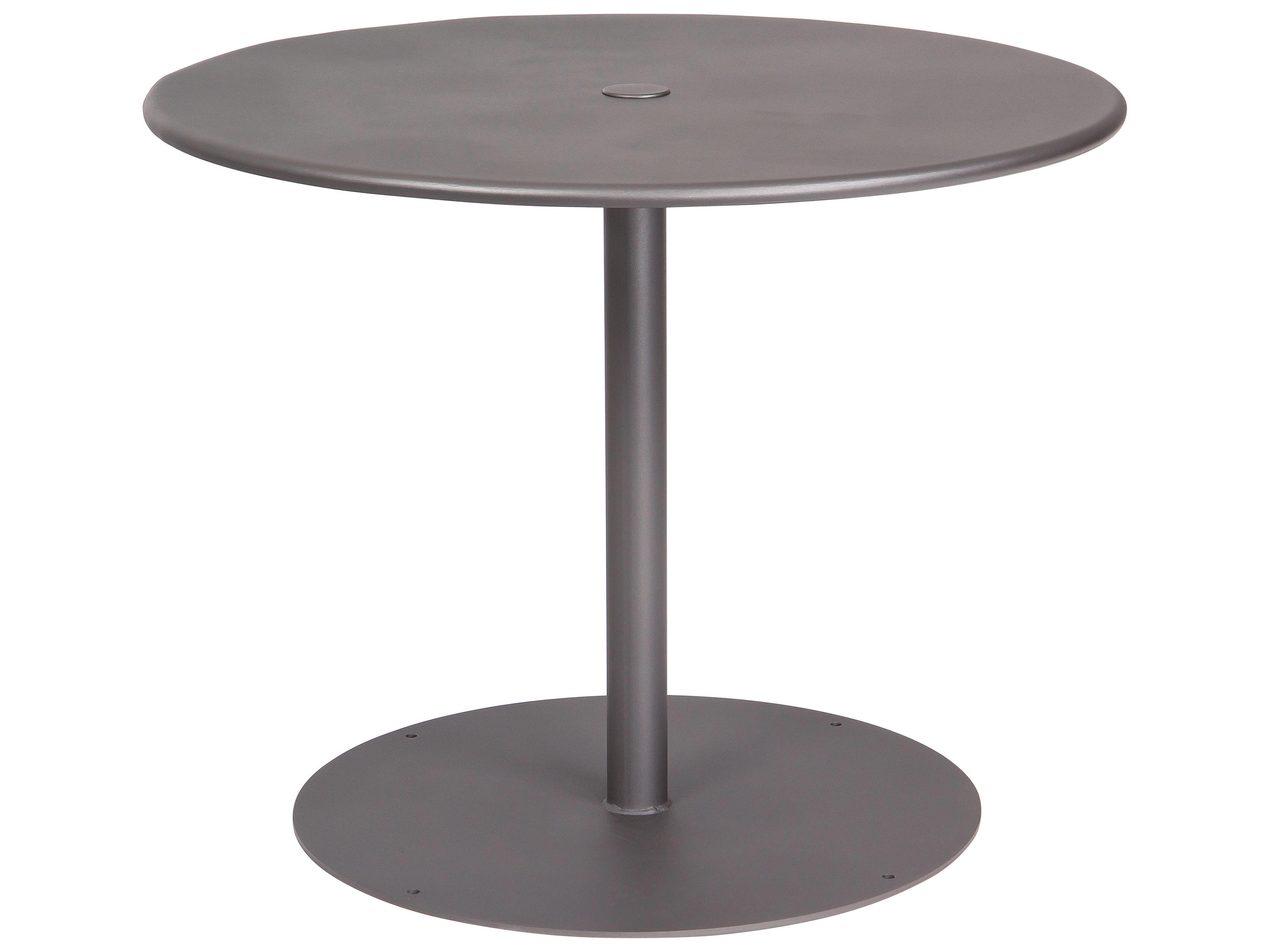 Wrought Iron Round Outdoor Dining Table with Umbrella Hole
