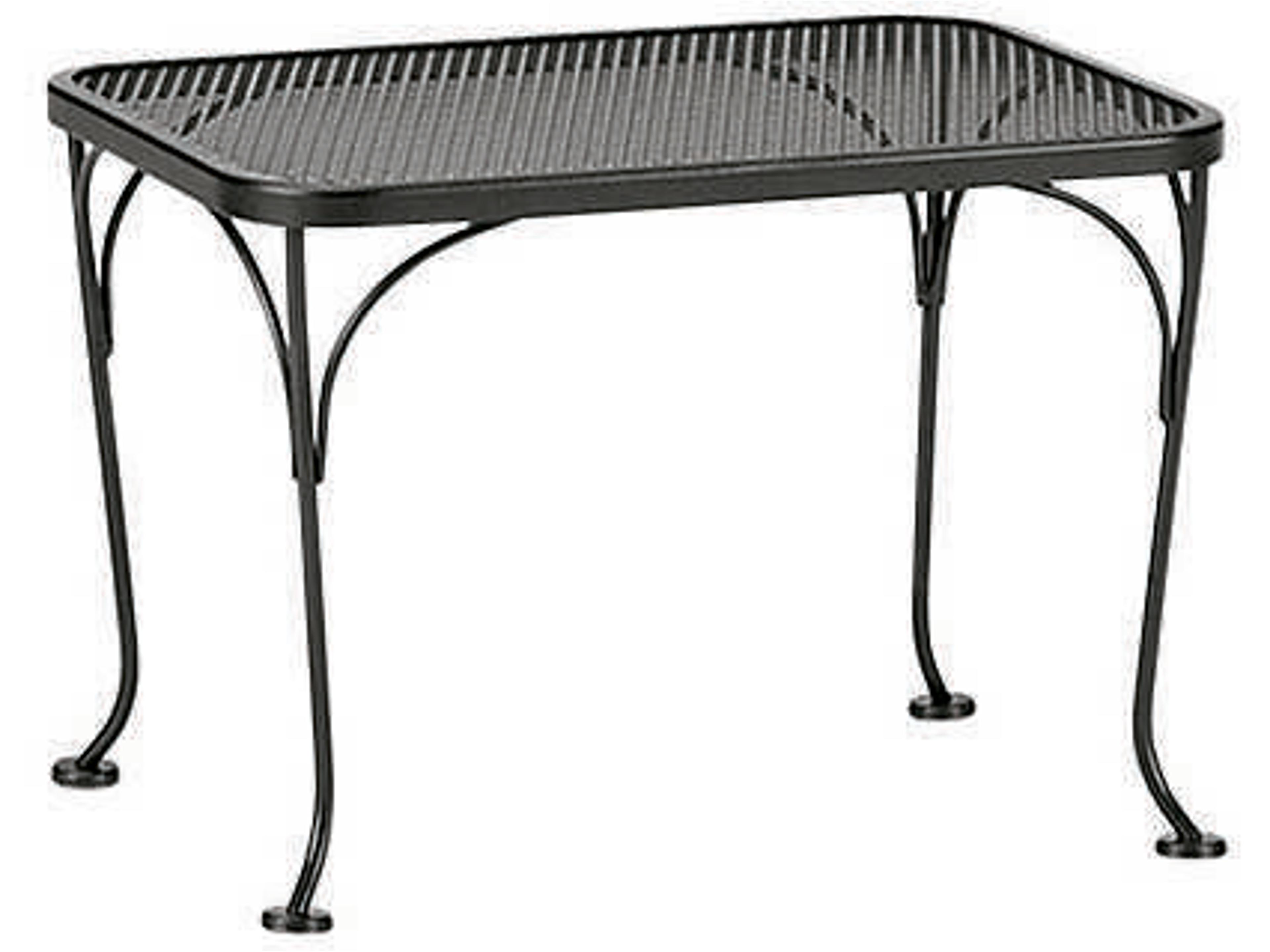 Wrought Iron Mesh Rectangular Outdoor Patio End Table