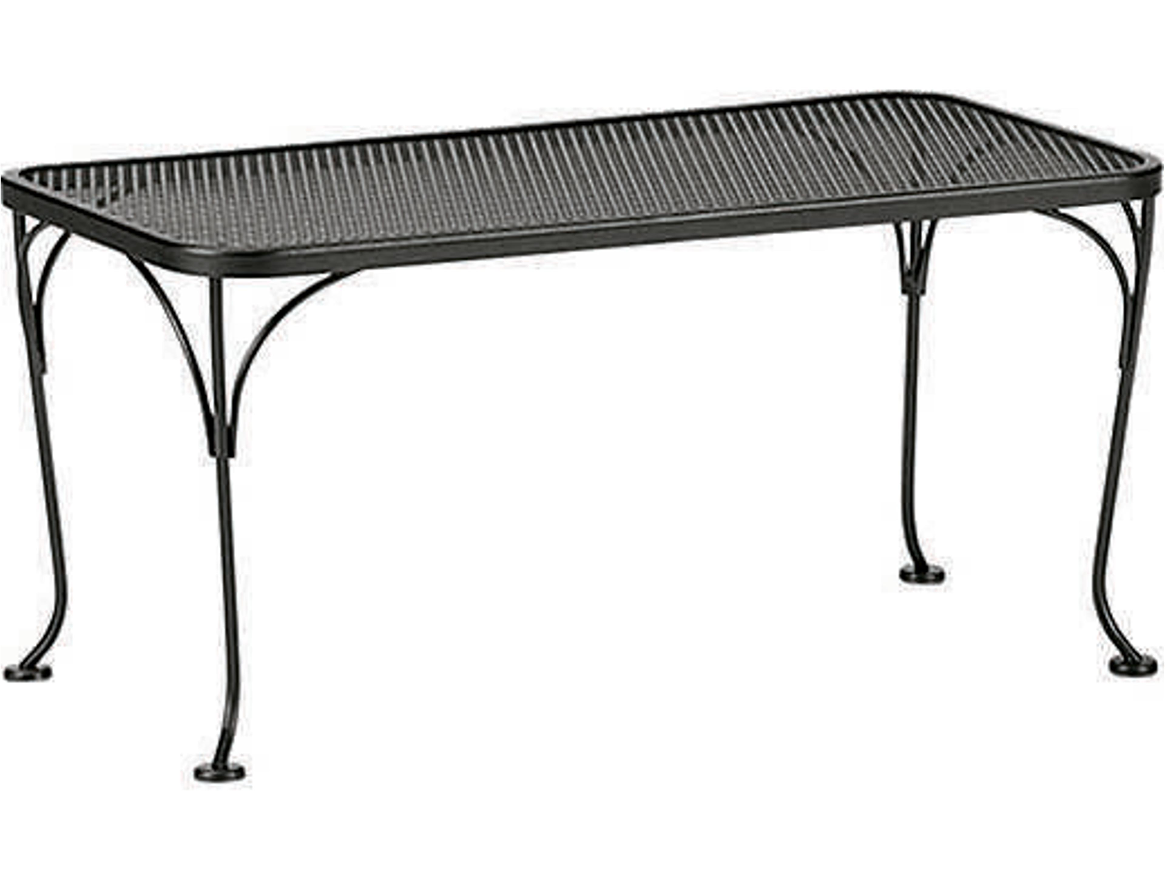 Wrought Iron Mesh Rectangular Outdoor Coffee Table