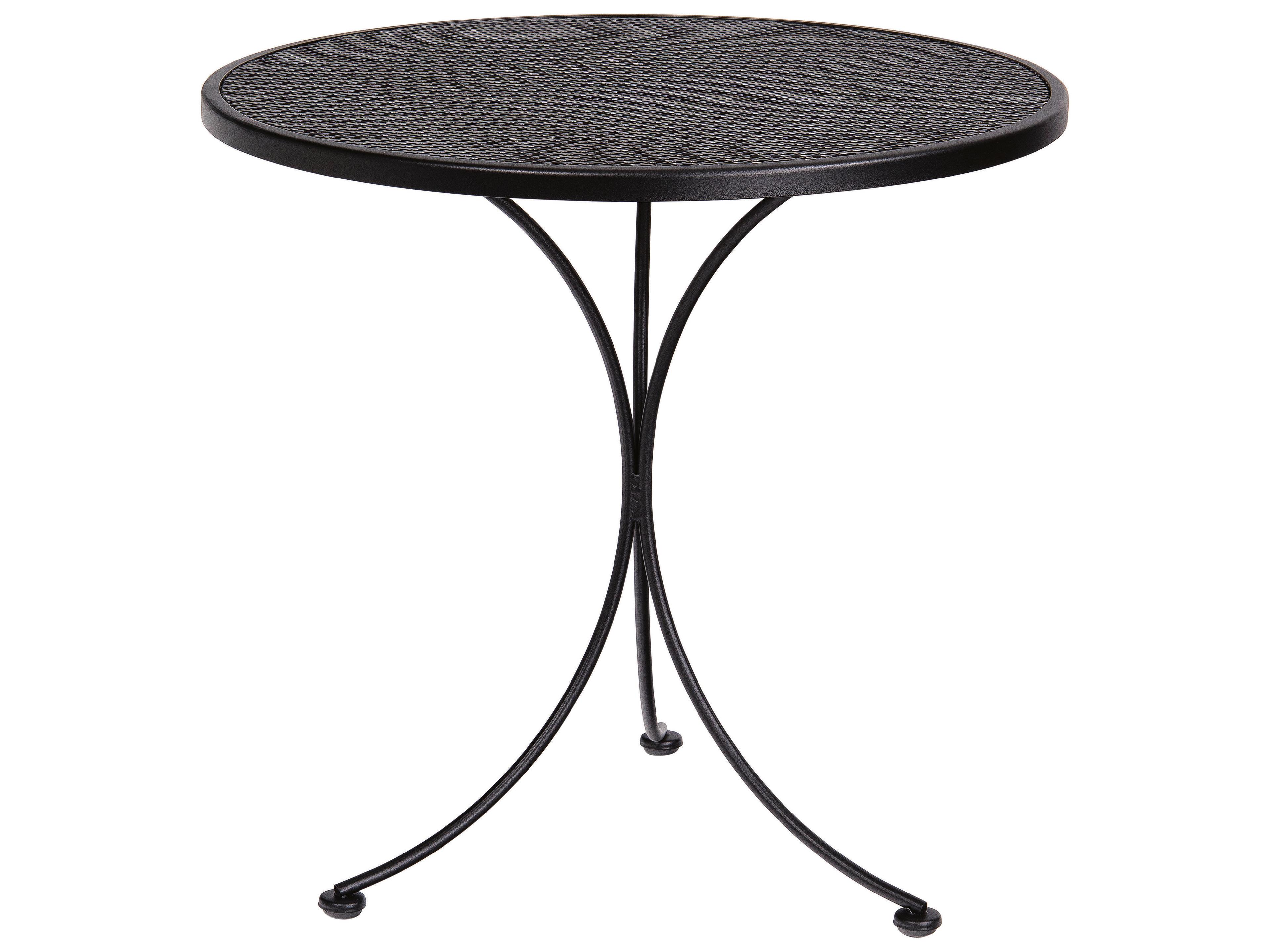 Wrought Iron Mesh Round Patio Bistro Table