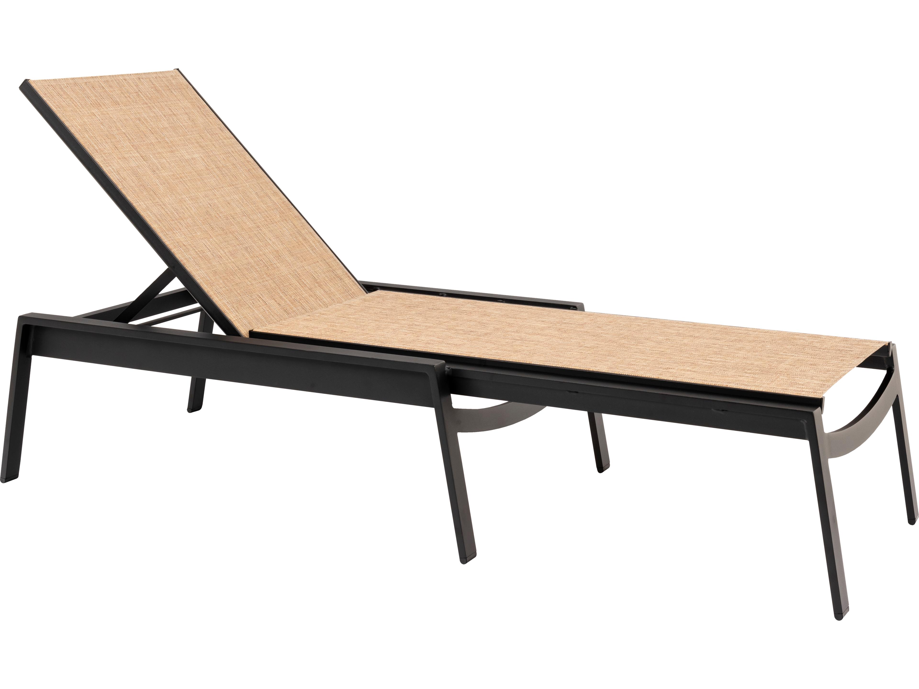 Hudson Sling Aluminum Adjustable Patio Chaise Lounge without Arms