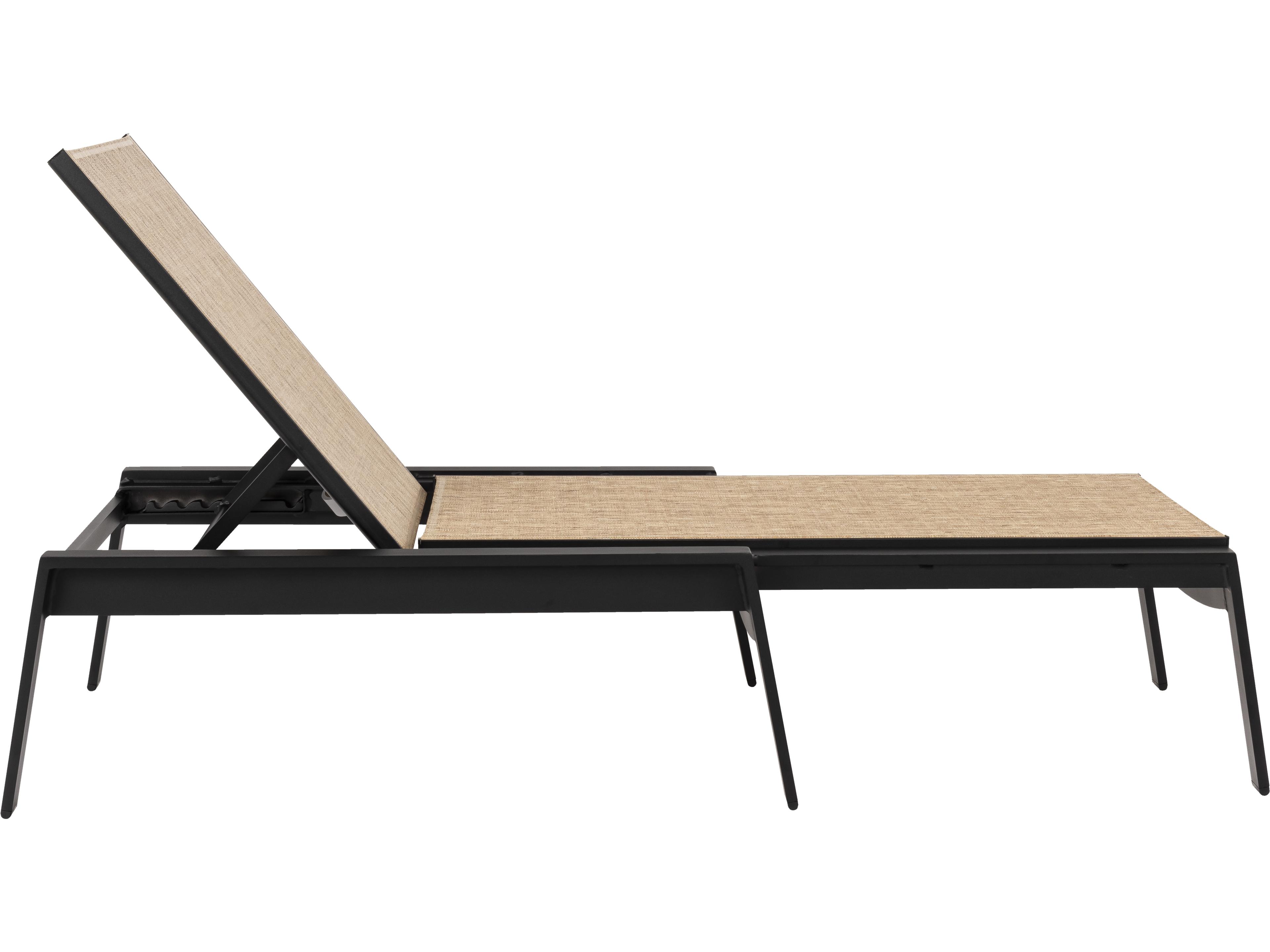 Woodard Hudson Sling Aluminum Adjustable Patio Chaise Lounge without Arms