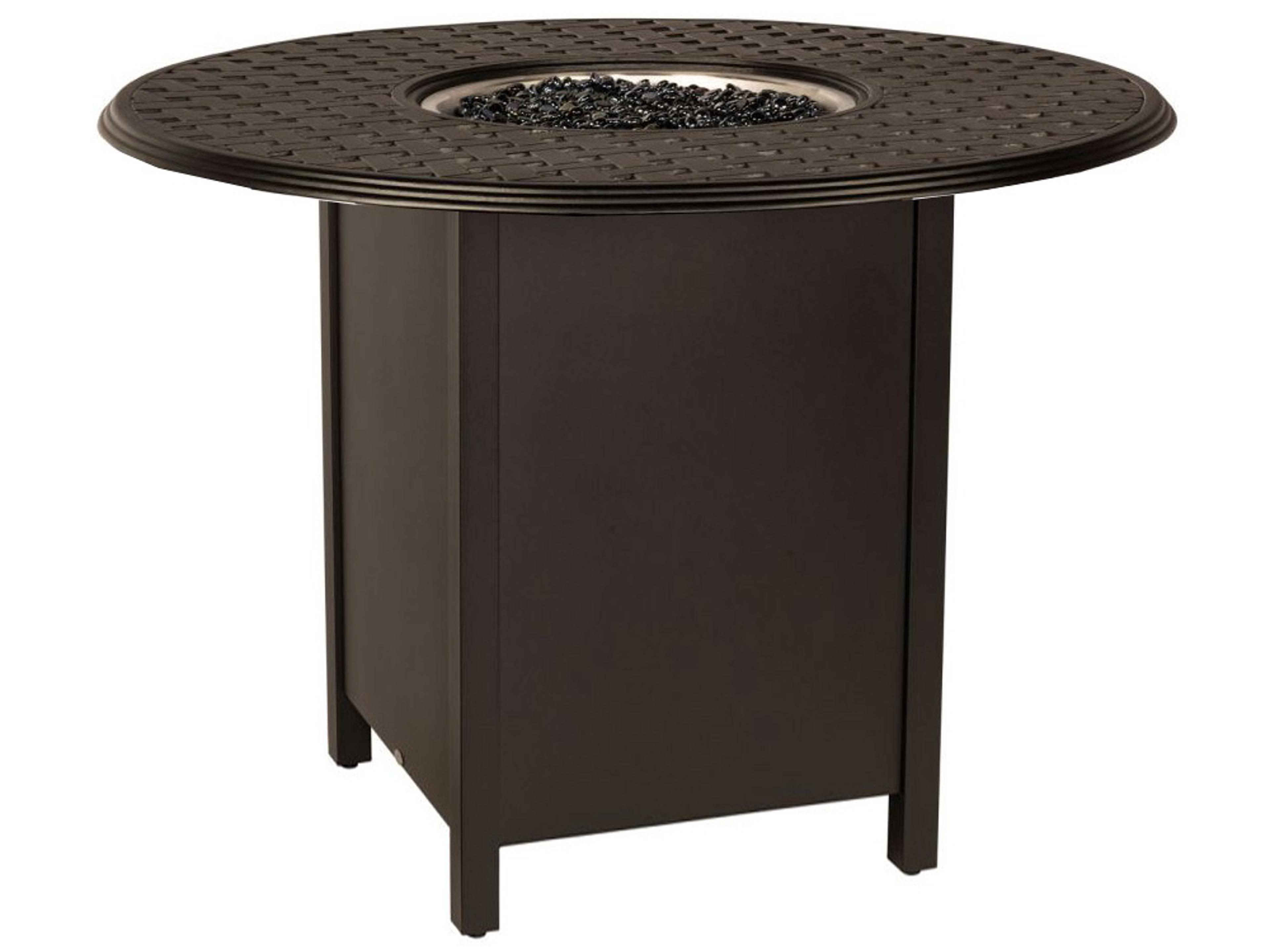 Thatch Aluminum Round Bar Height Outdoor Fire Pit Table