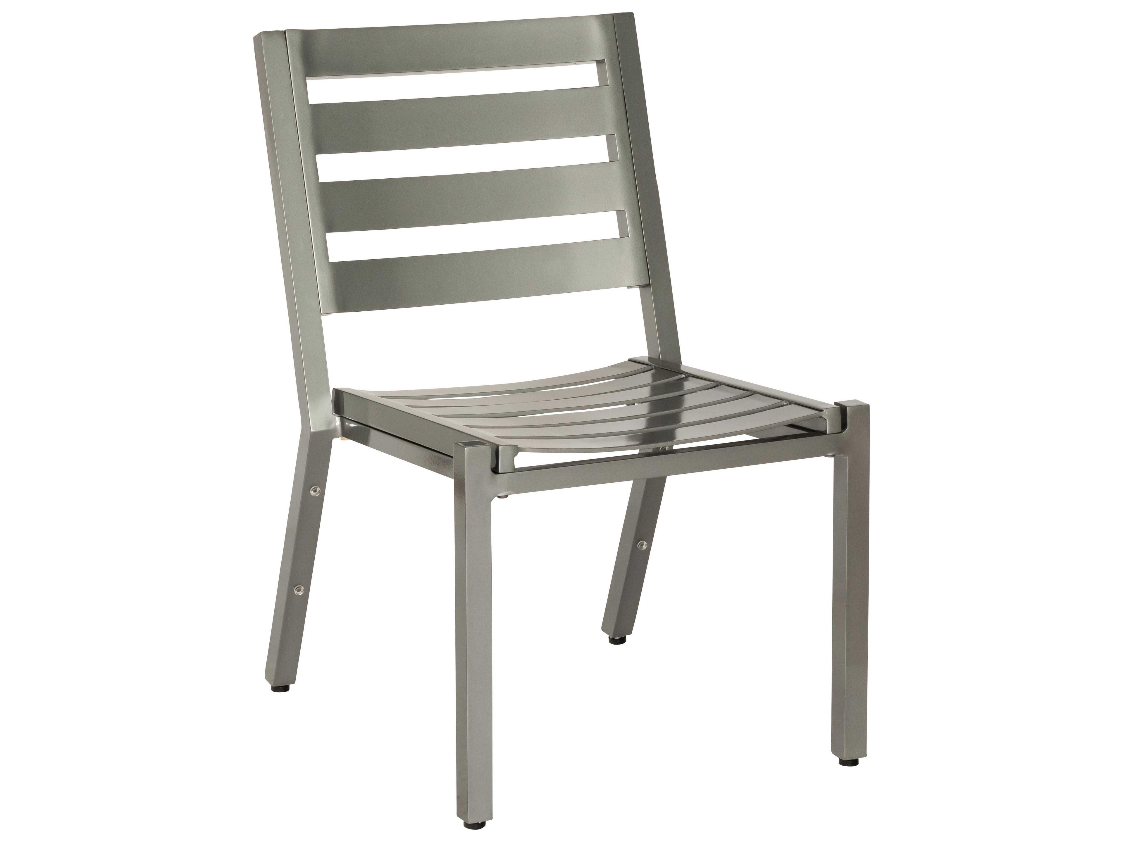 Woodard Palm Coast Slat Aluminum Stackable Outdoor Dining Side Chair