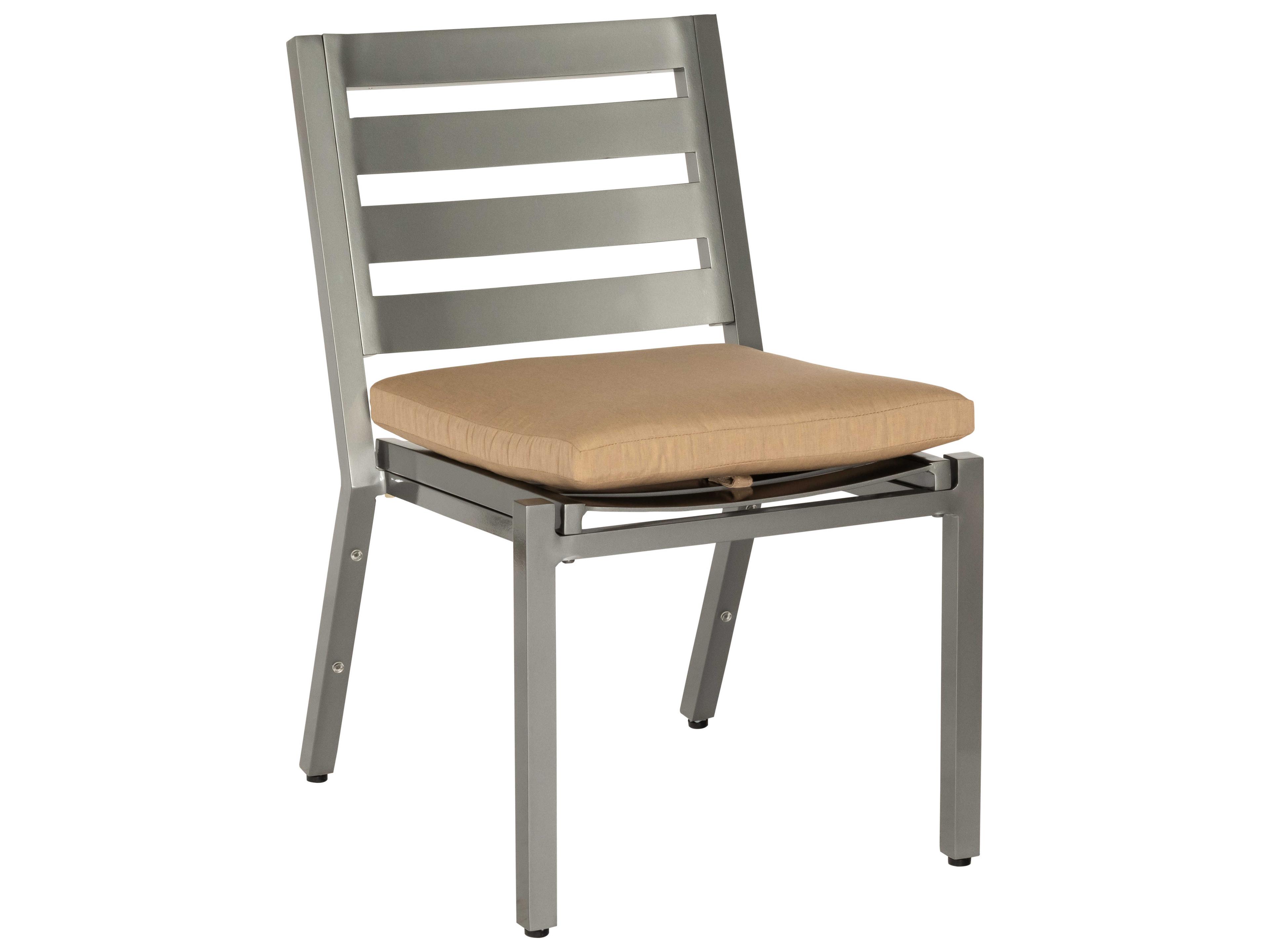 Woodard Palm Coast Slat Aluminum Stackable Outdoor Dining Side Chair